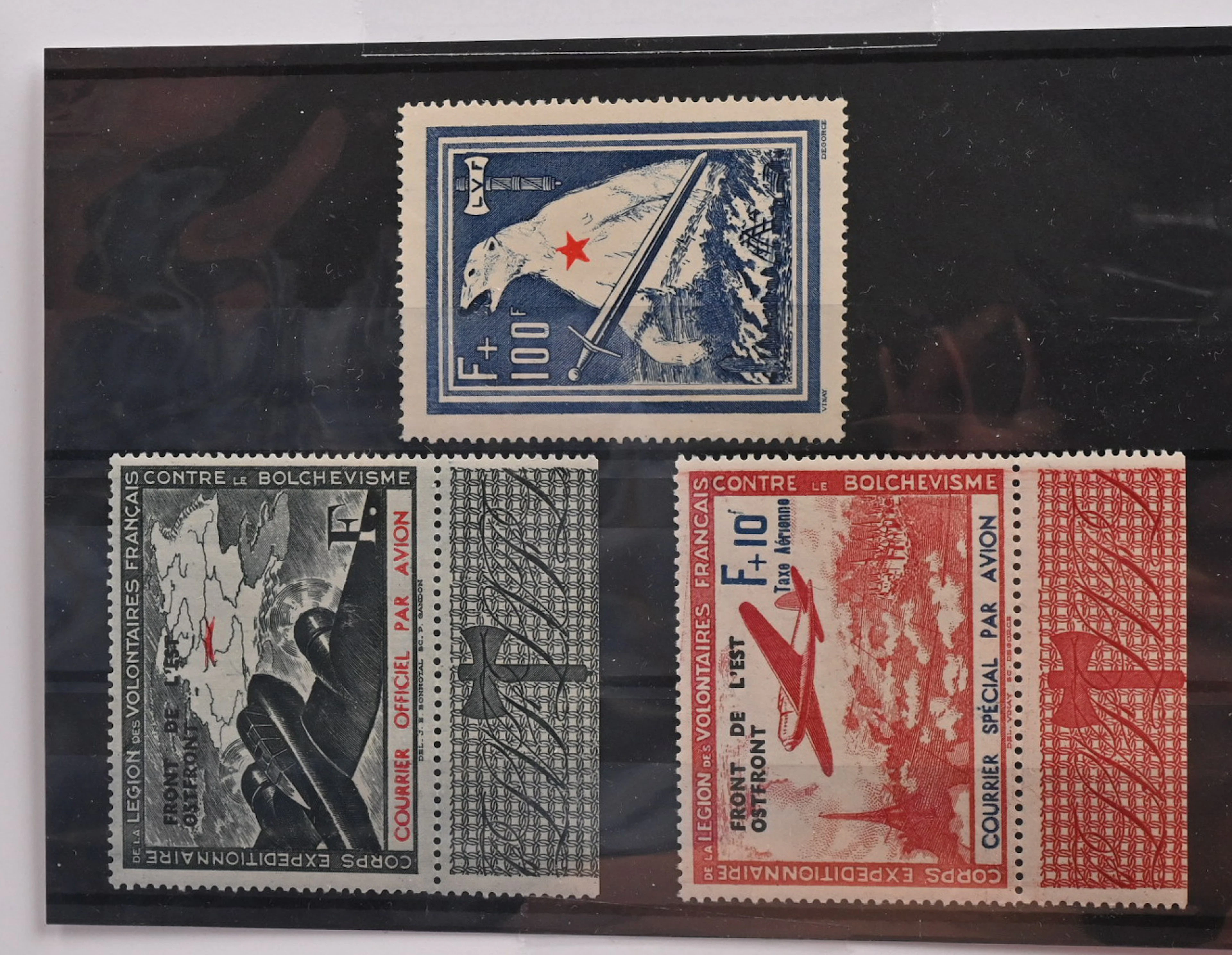 French Volunteer Legion 5F + 100F Mi I mint * as well as very fine