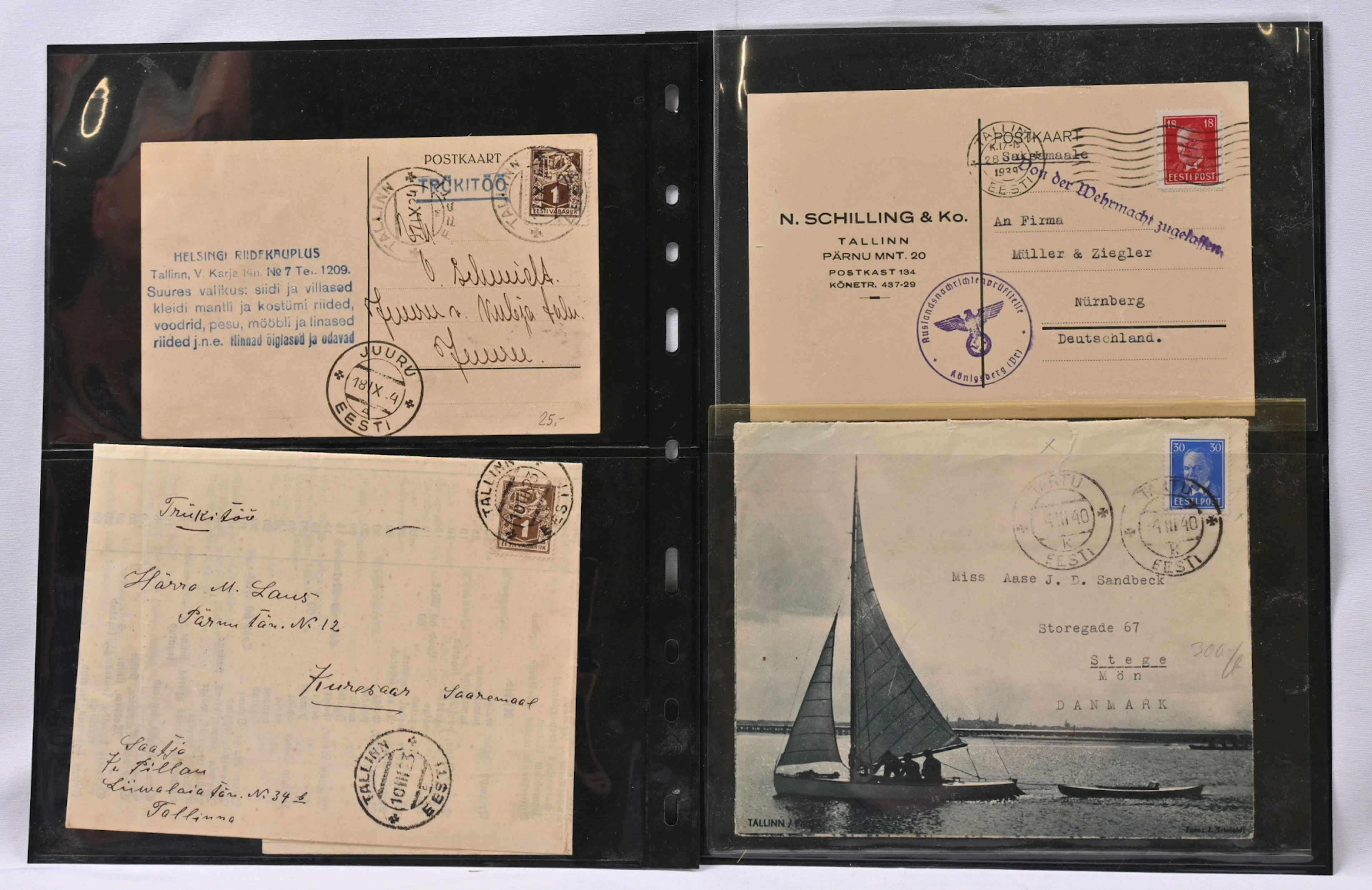 1919 - 1940, selection of single frankings, nearly 20 pieces, eg.