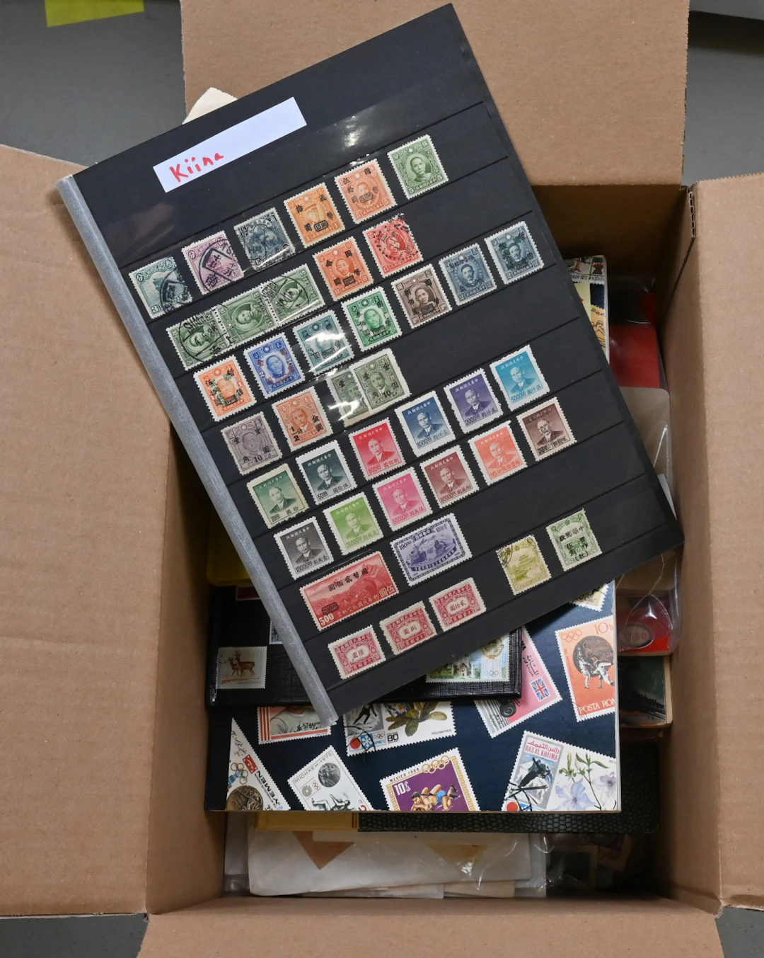 Foreign countries loose bulk stamps over 6 KG box. Kiloware, loose