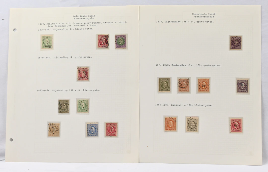 Netherlands Indies 1870 - 1948 old collection on pages, in the beginning