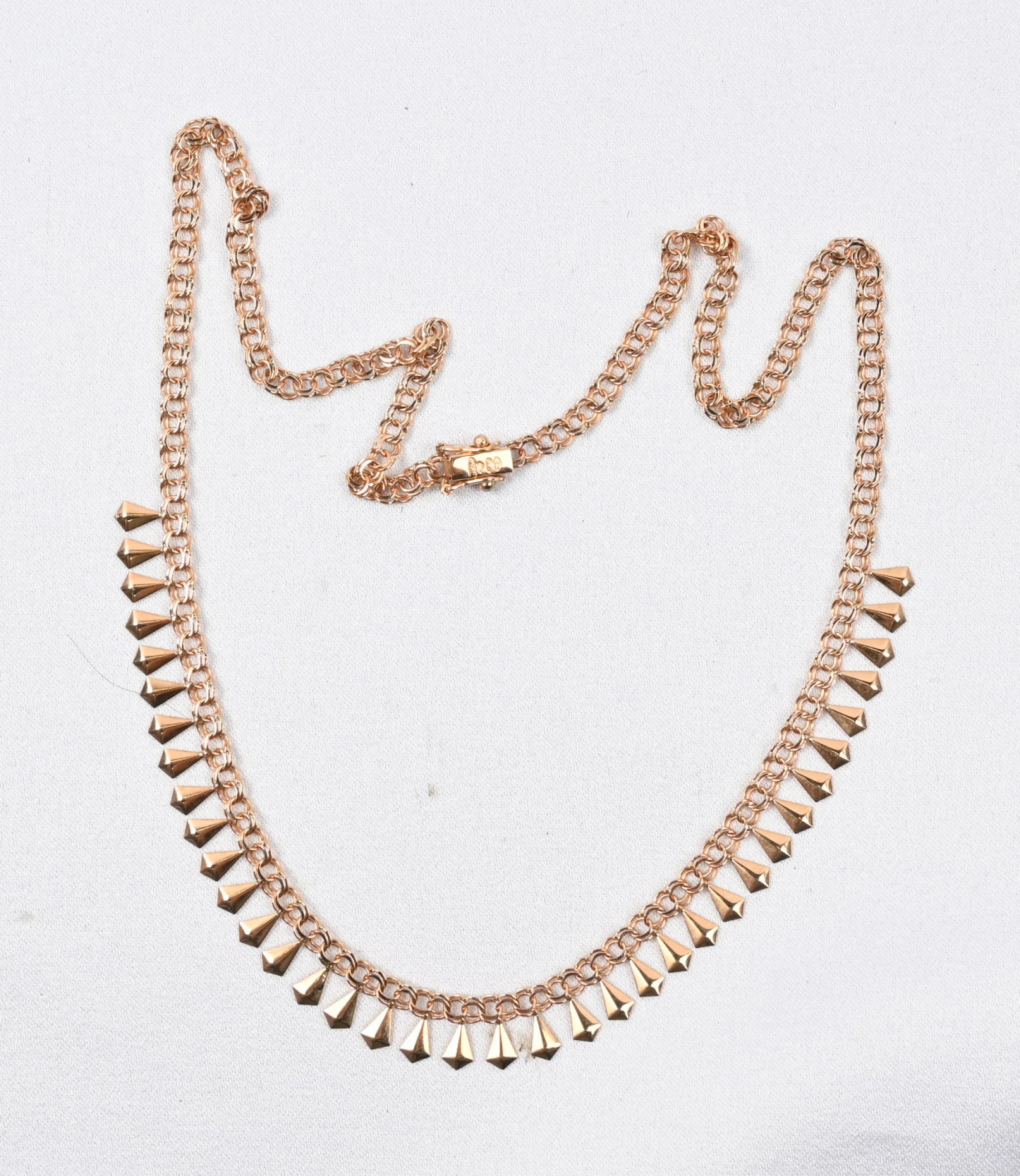 Neck chain, festive bismark, gold (14 k). Weight approximately 7 g.