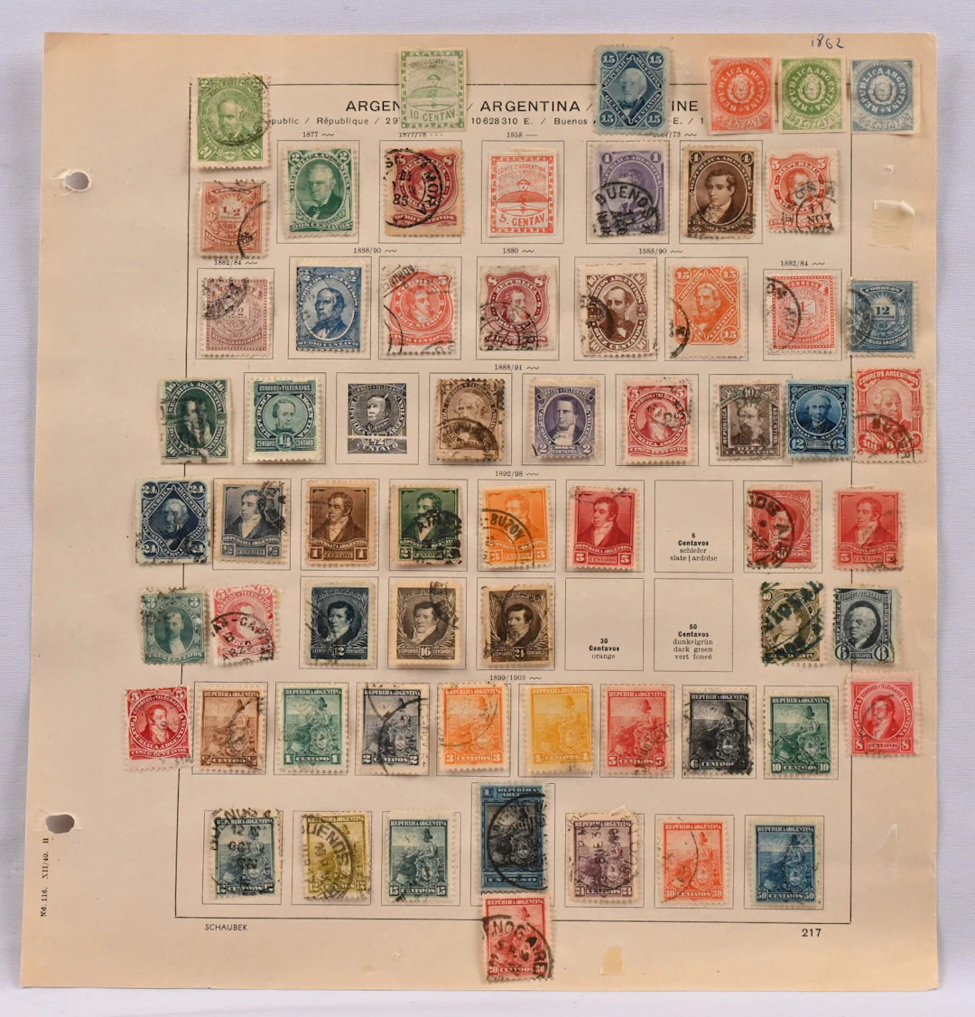 South America, collection on old Schaubek pages. Mostly used material