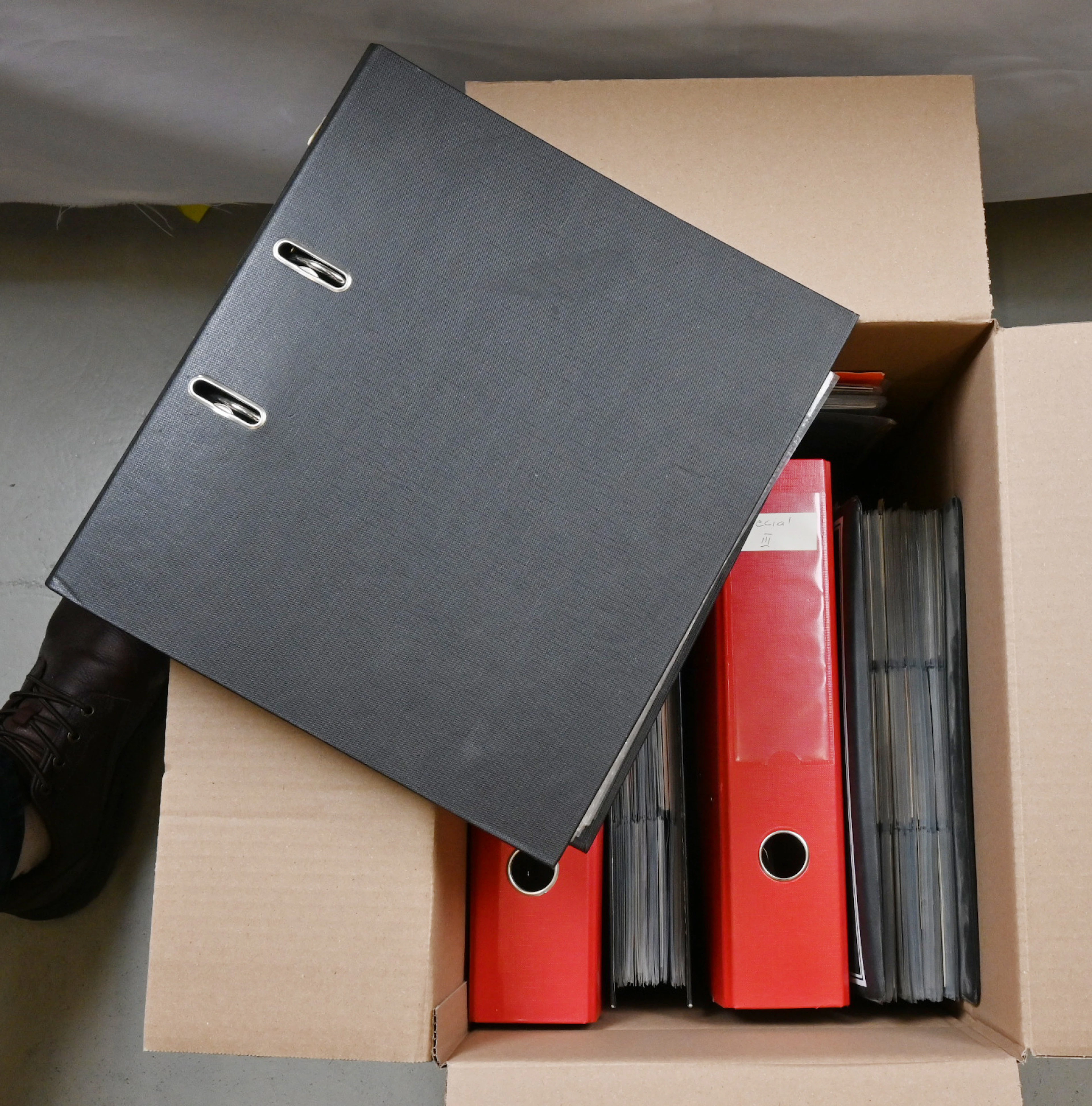 Hockey cards in five albums and one small binder. Some albums contain