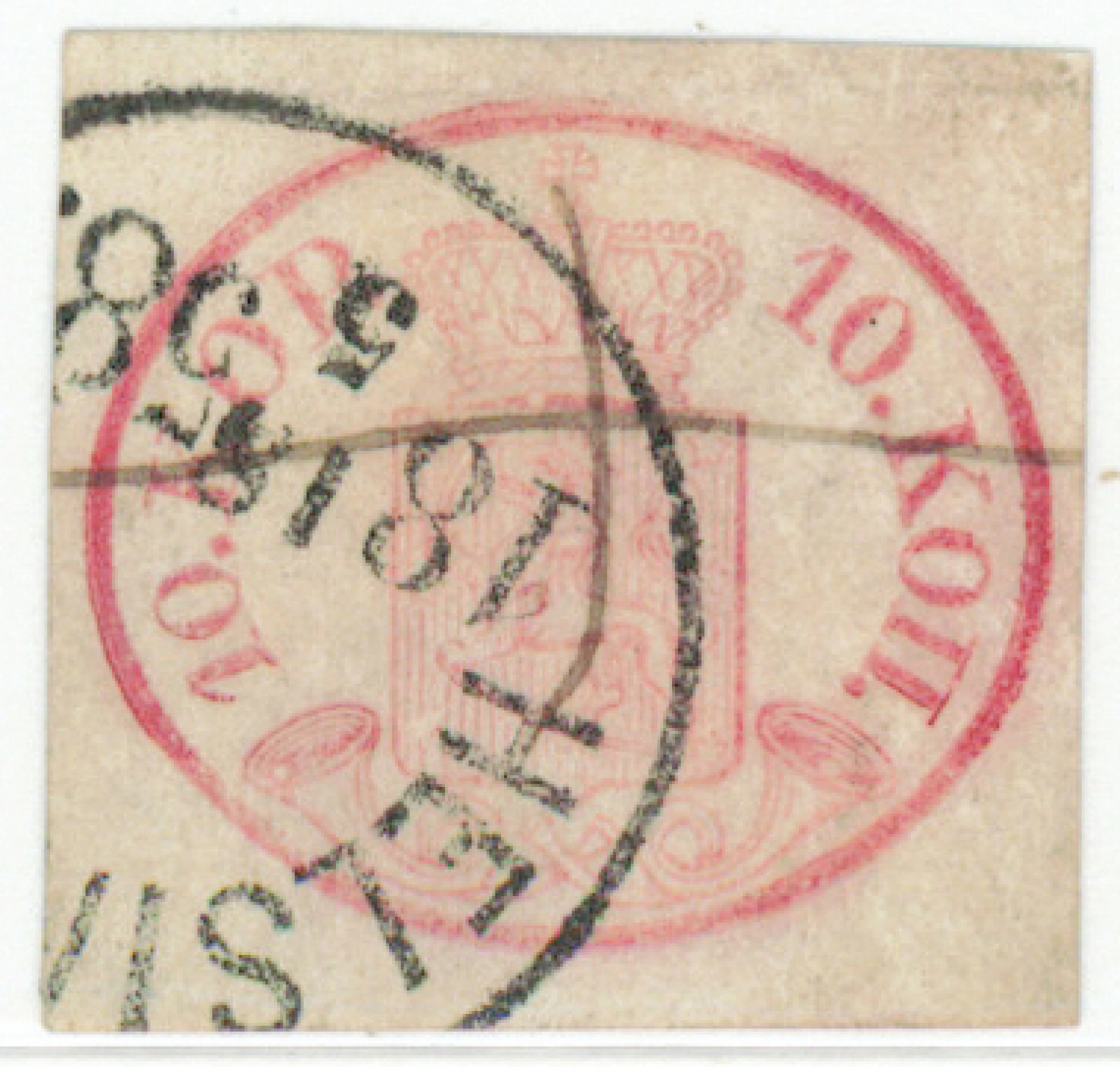 Narrow laid paper 10 kopek, extremely beautiful Helsingfors 1858 and