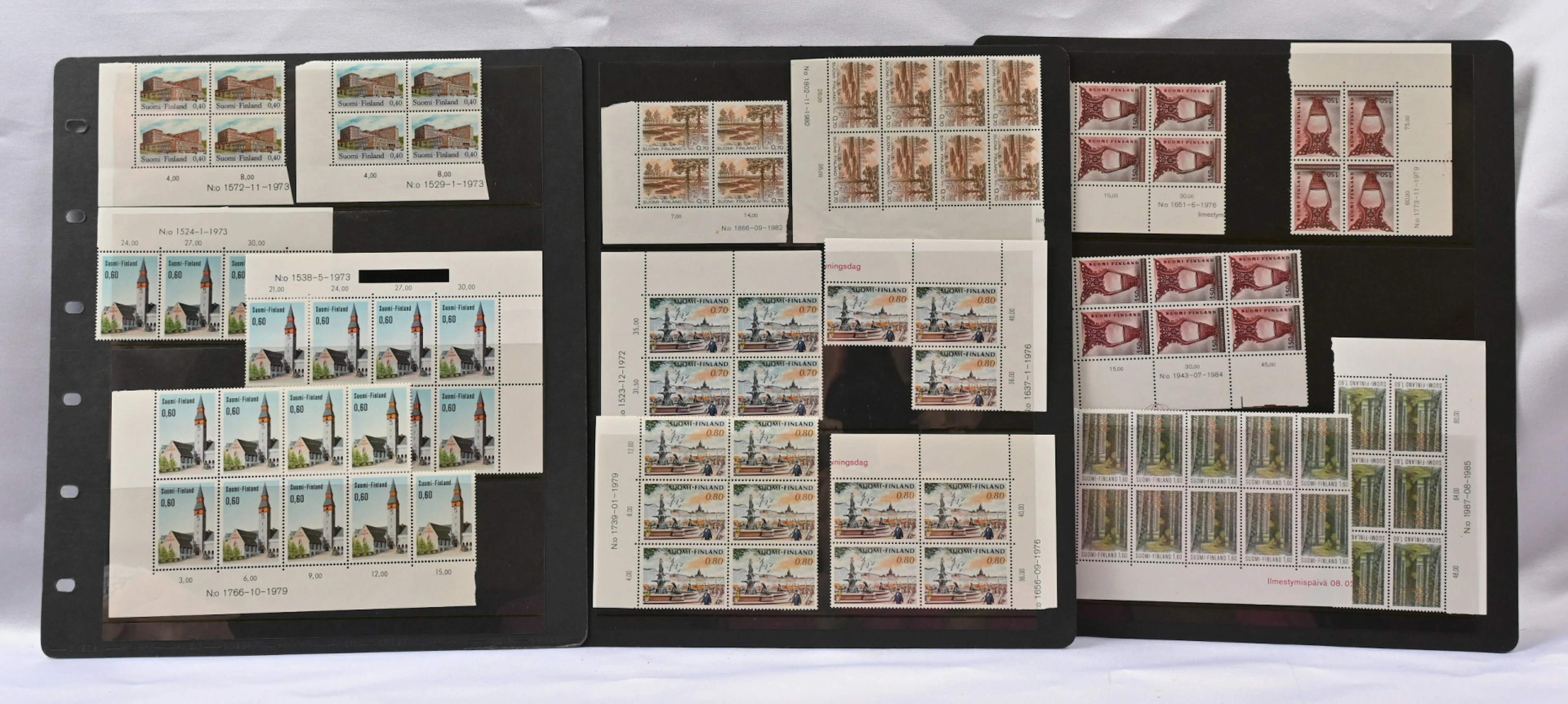 Issue 1975 pictorial stamps, plate multiples from over 80 printing