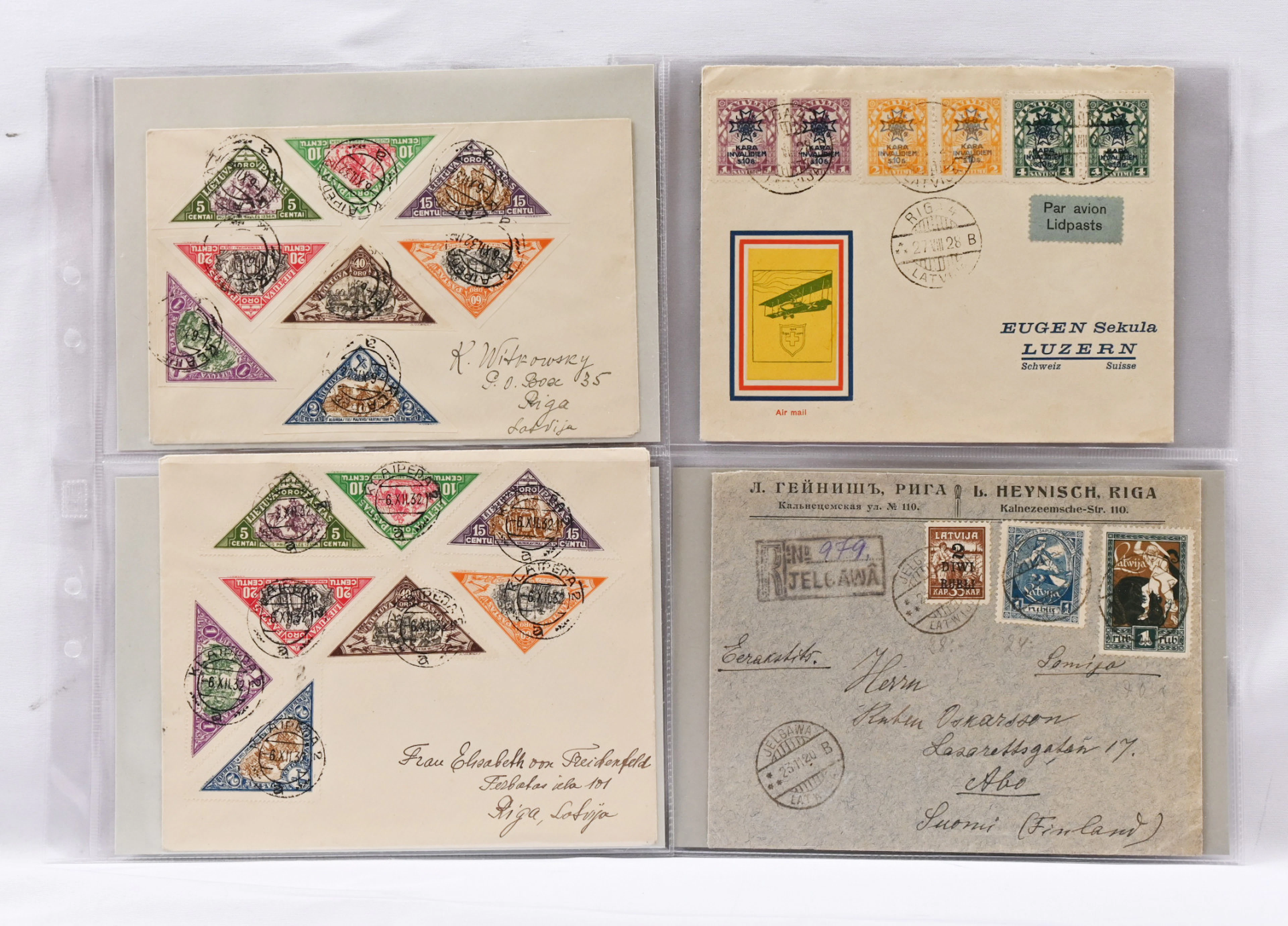 Baltic states, small selection of miniature sheets and postal items