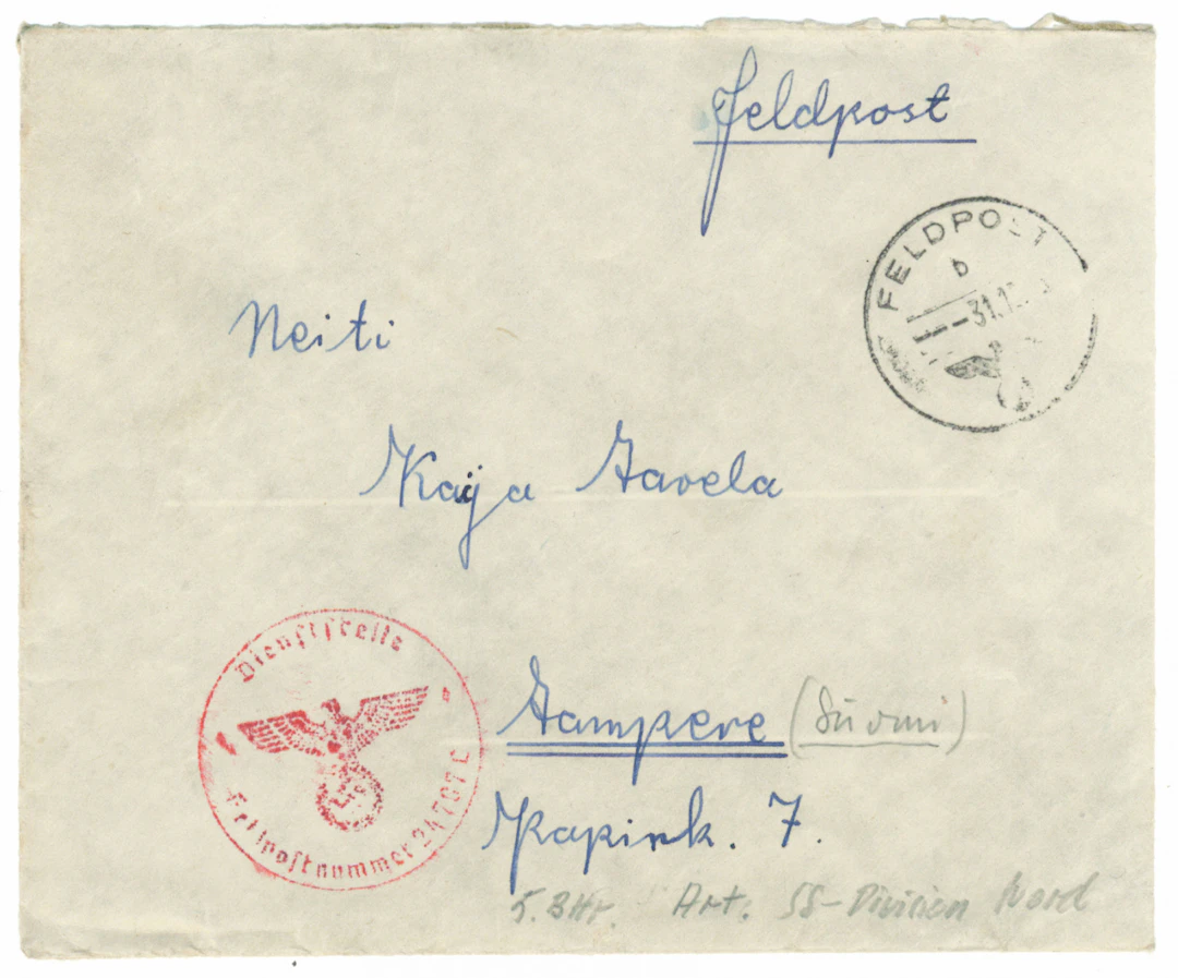 German field post in Finland: field post letter from the SS Artillery