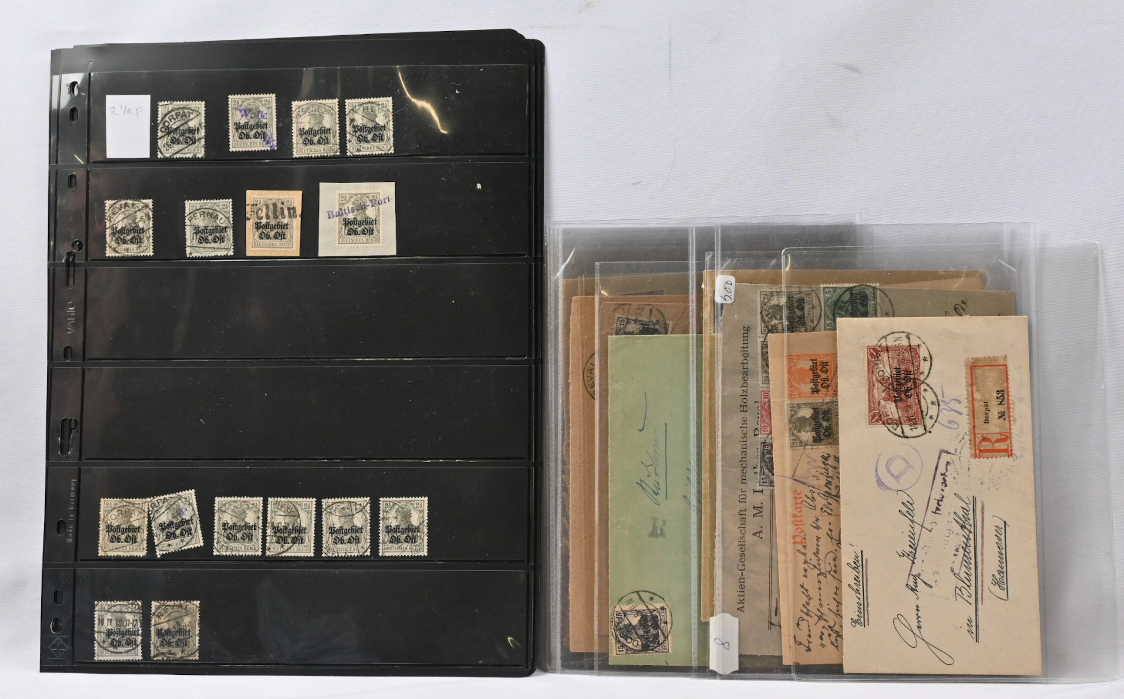 Postgebiet Oberbefehlshaber Ost 1916, fine collection material on