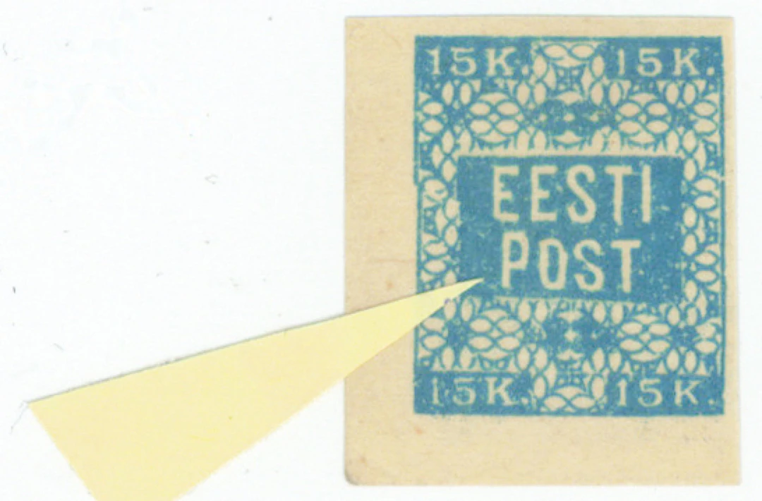 1918 Flower design 15 kopek Mi 2, mint * stamp with a rare plate error