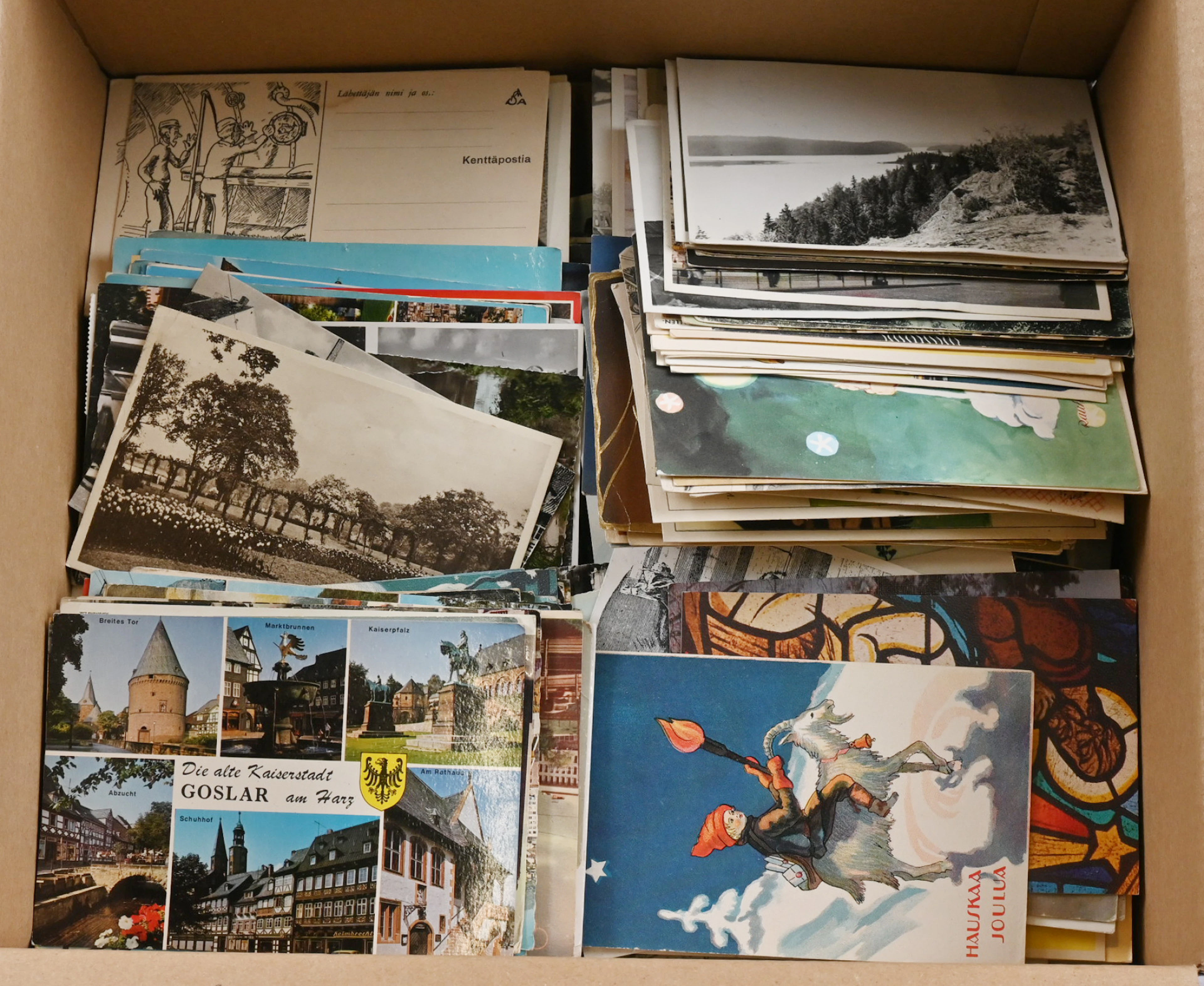 Mixed selection of cards from Finland and abroad, ca. 3 KG including