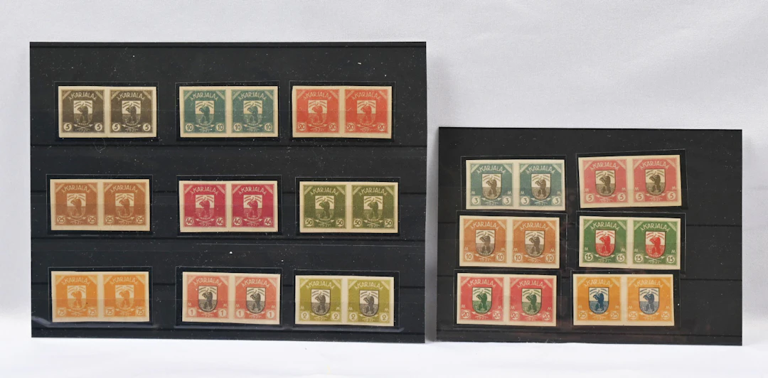 Mint * imperforate pair set. All stamps signed: K. Lehtonen SF.