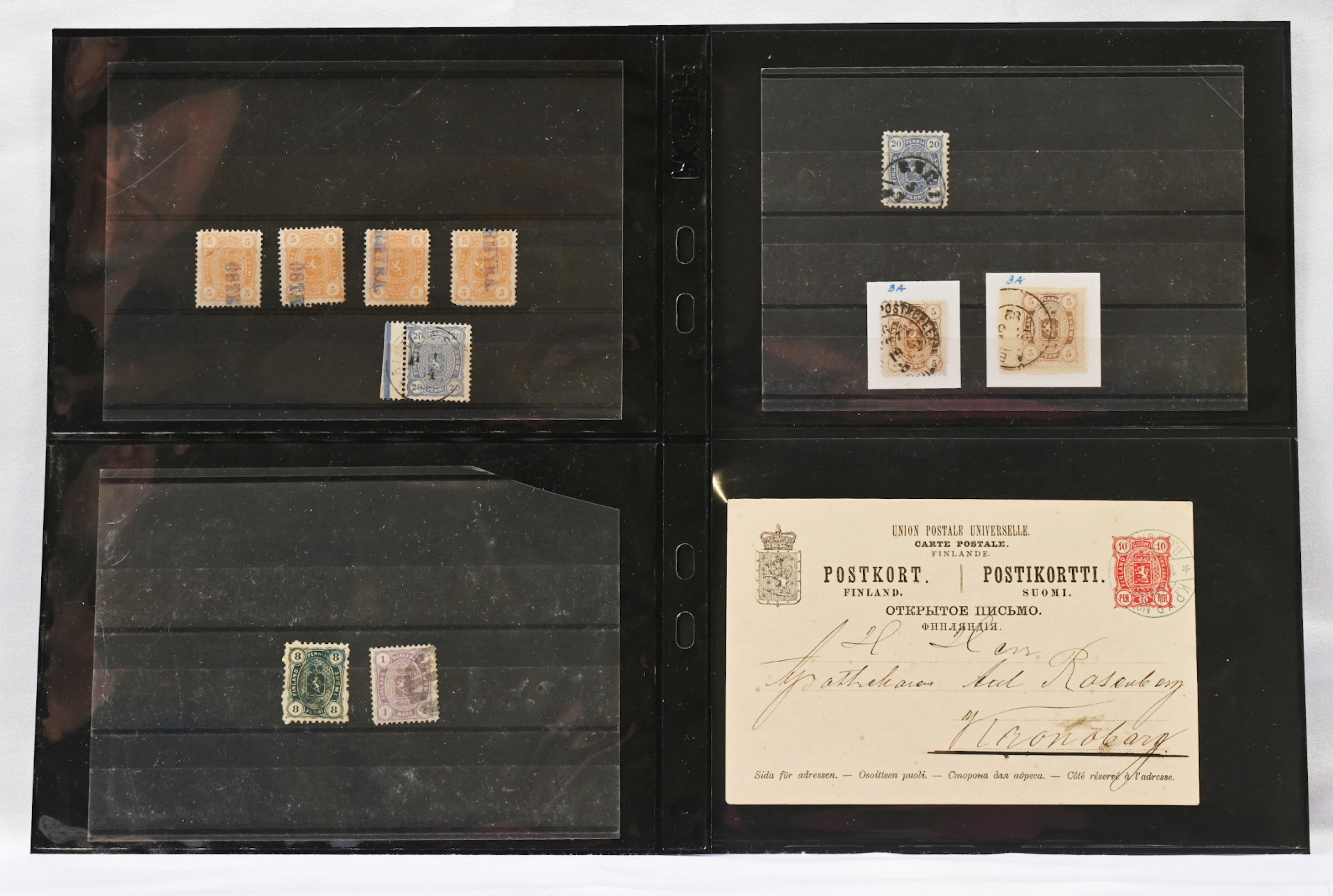 From 1875 onwards old material on pages and on stockcards, including