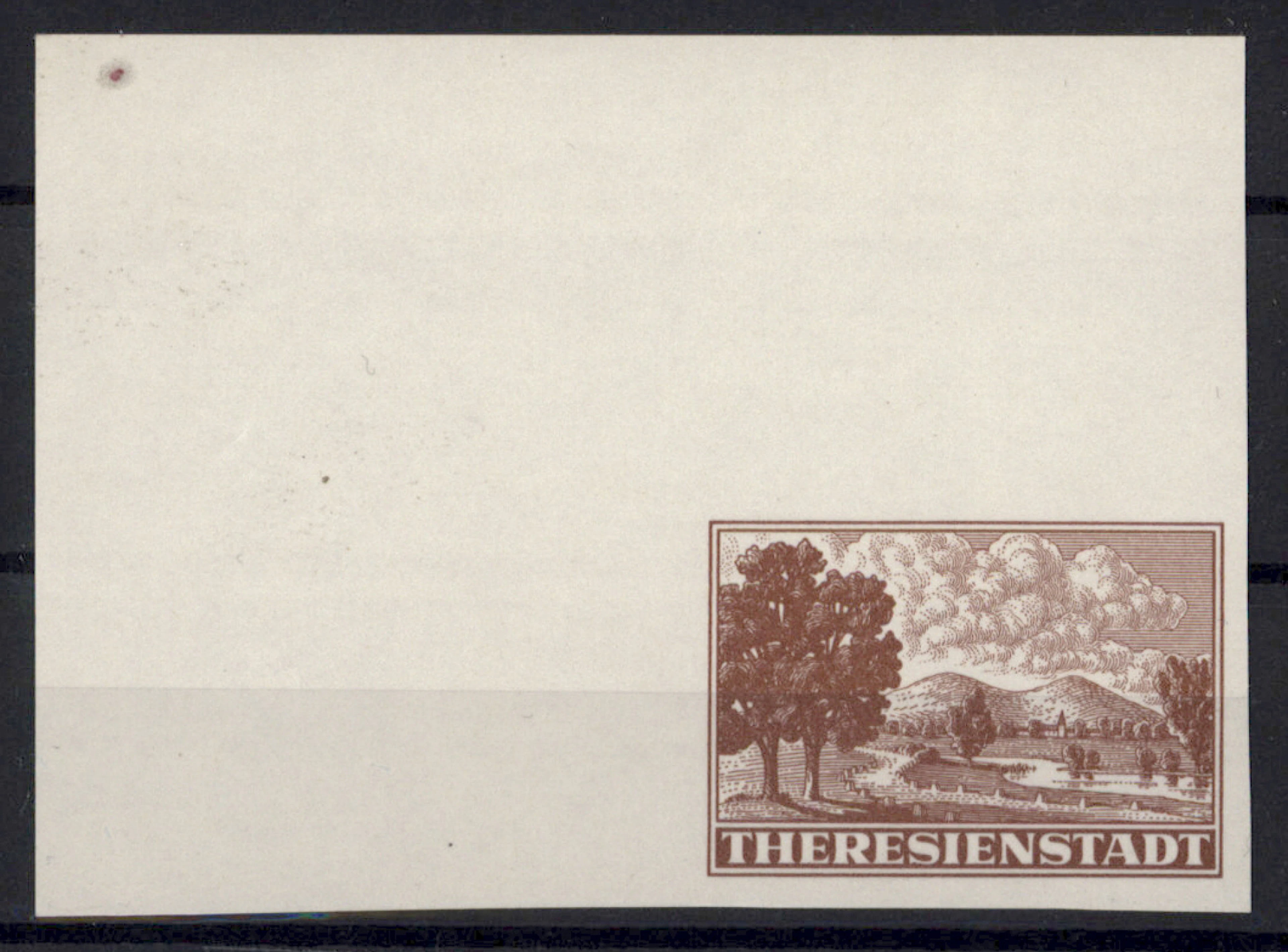 1943 Theresienstadt, brown imperforate stamp from the Red Cross four