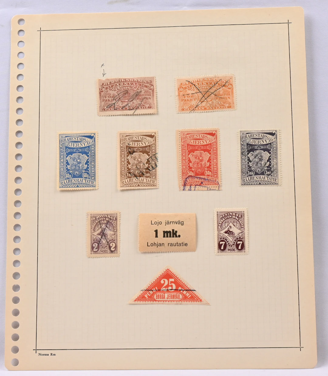 Private railway stamps small collection on six album pages. eg. stamps