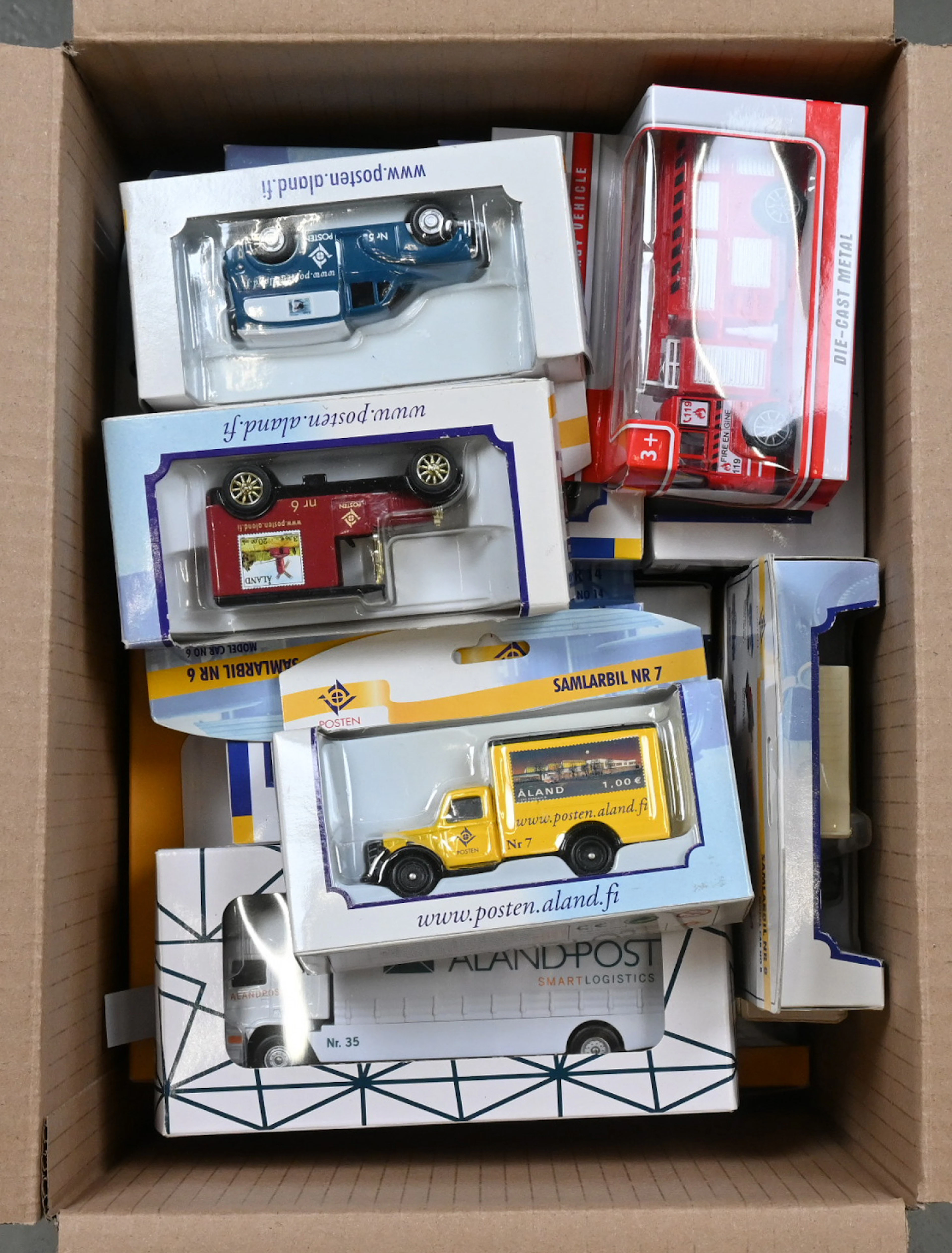 Toys, Aland Post collectible cars 19 pieces, Finland Post collectible