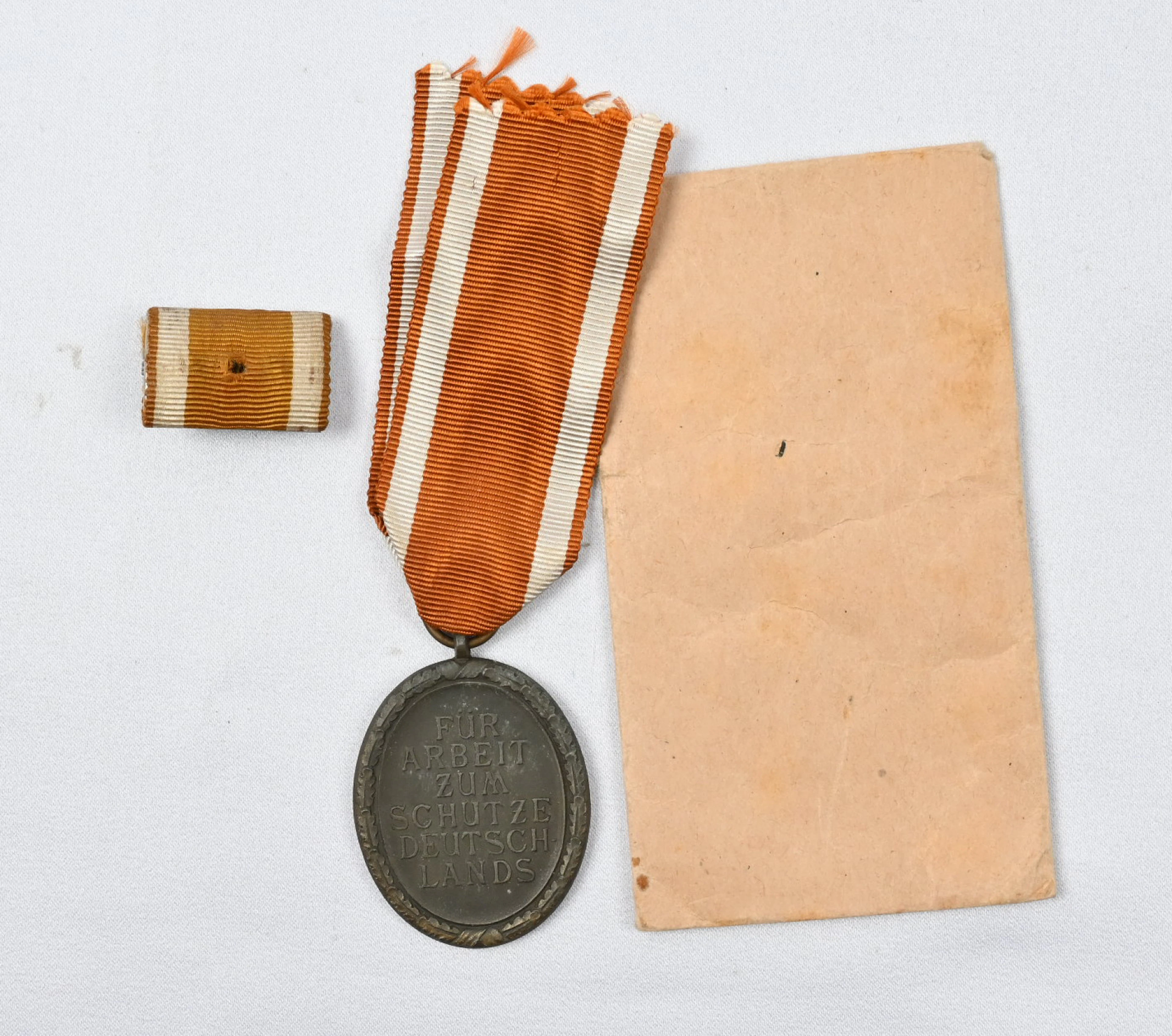 German West Wall builder's medal 1939 - 1940 with original ribbon.
