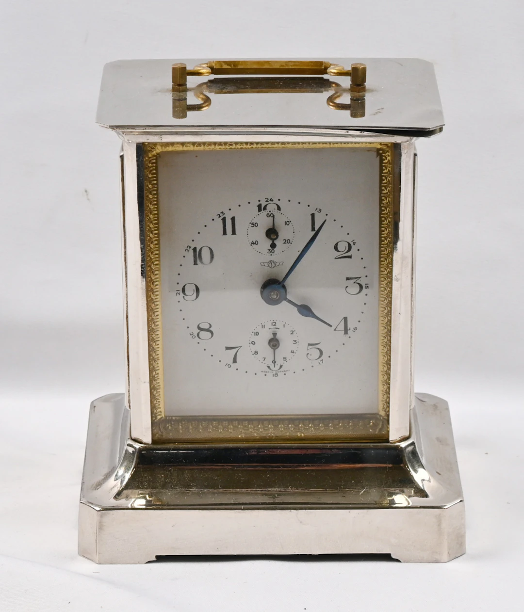 Table clock, jugend, height approximately 15 cm. Normal signs of wear