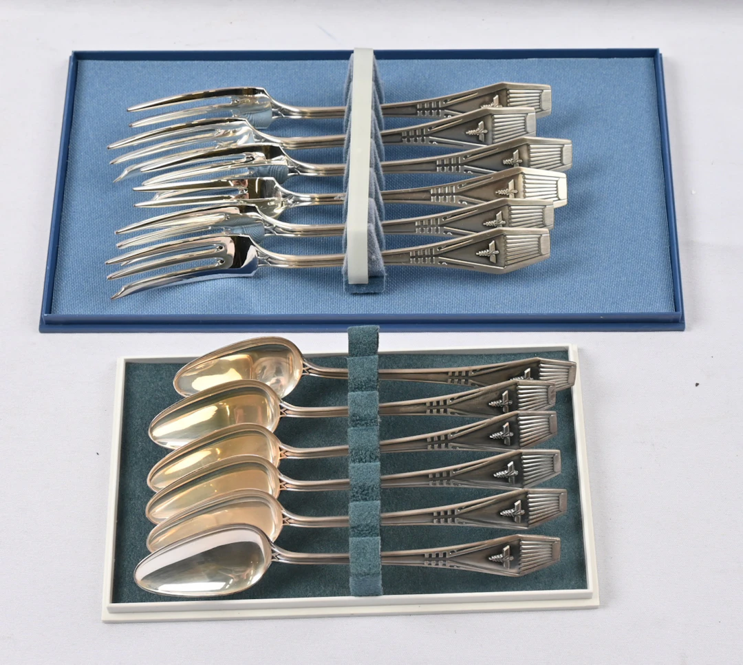 Suomi series silver (830) cutlery small spoons six pieces and forks six pieces.