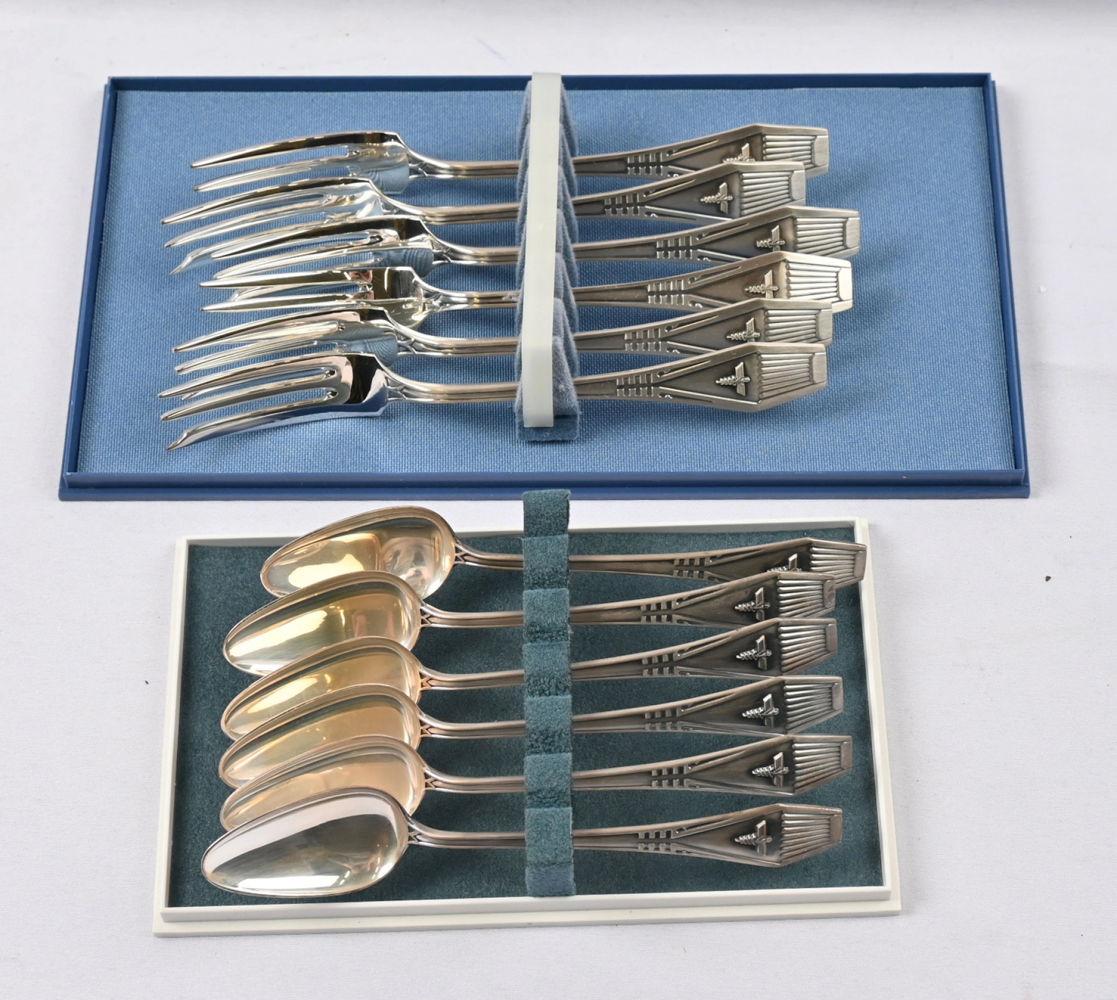 Suomi series silver (830) cutlery small spoons six pieces and forks six pieces.