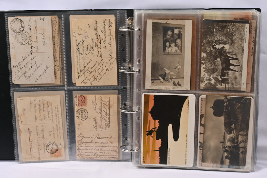 Russia, album including old postcards, over 220 pieces from early
