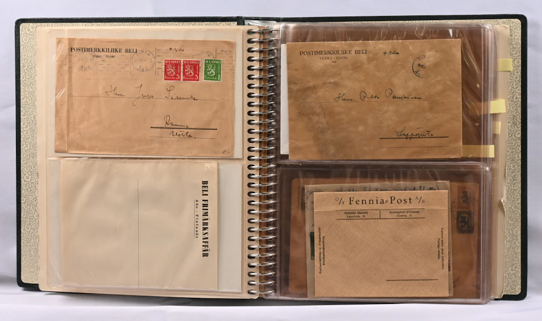 History of stamp shop etc. selection of postal items and documents