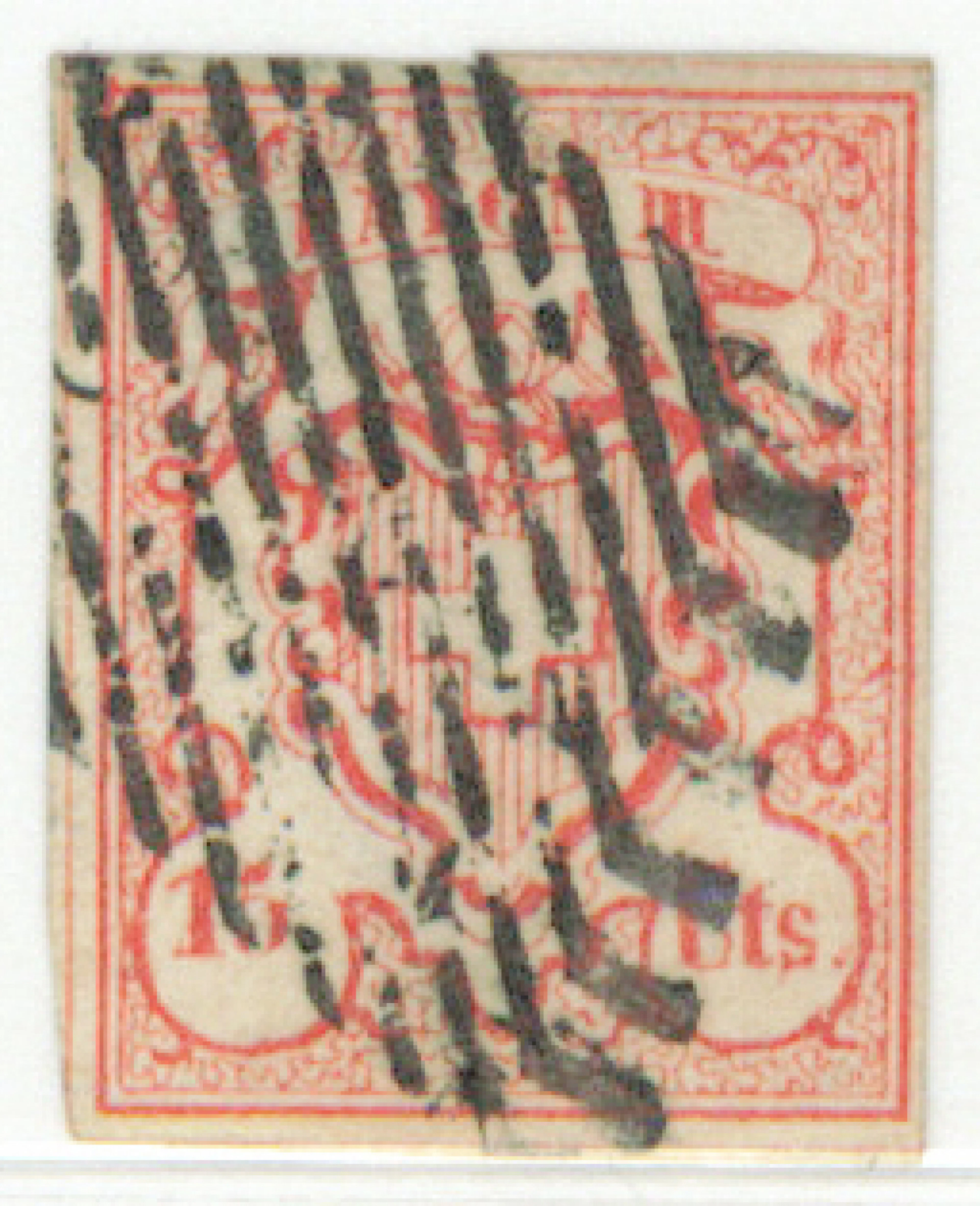 Rayon III 1852 15 Cts. red Mi 11 (Zumstein 19), neat stamp cancelled