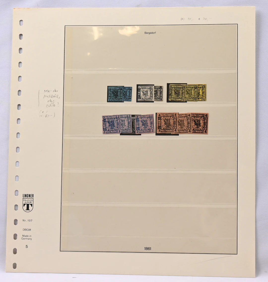 Bergedorf, Braunschweig and Bremen, collections on pages, in total