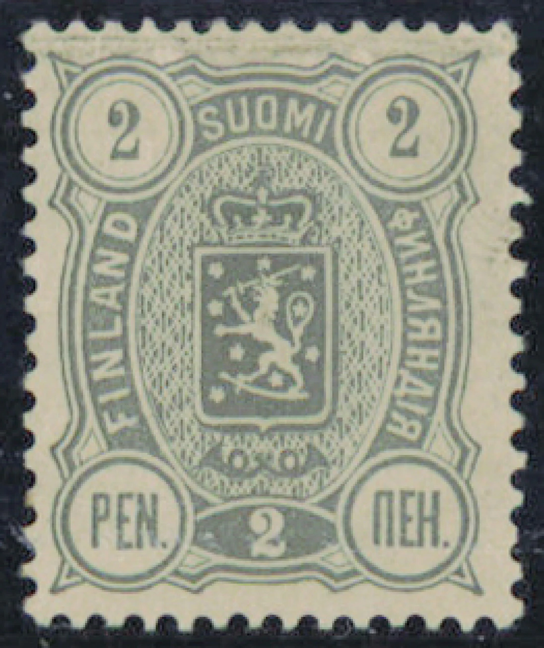 2 penni rare mint * perforation B stamp, unused without gum (*) as