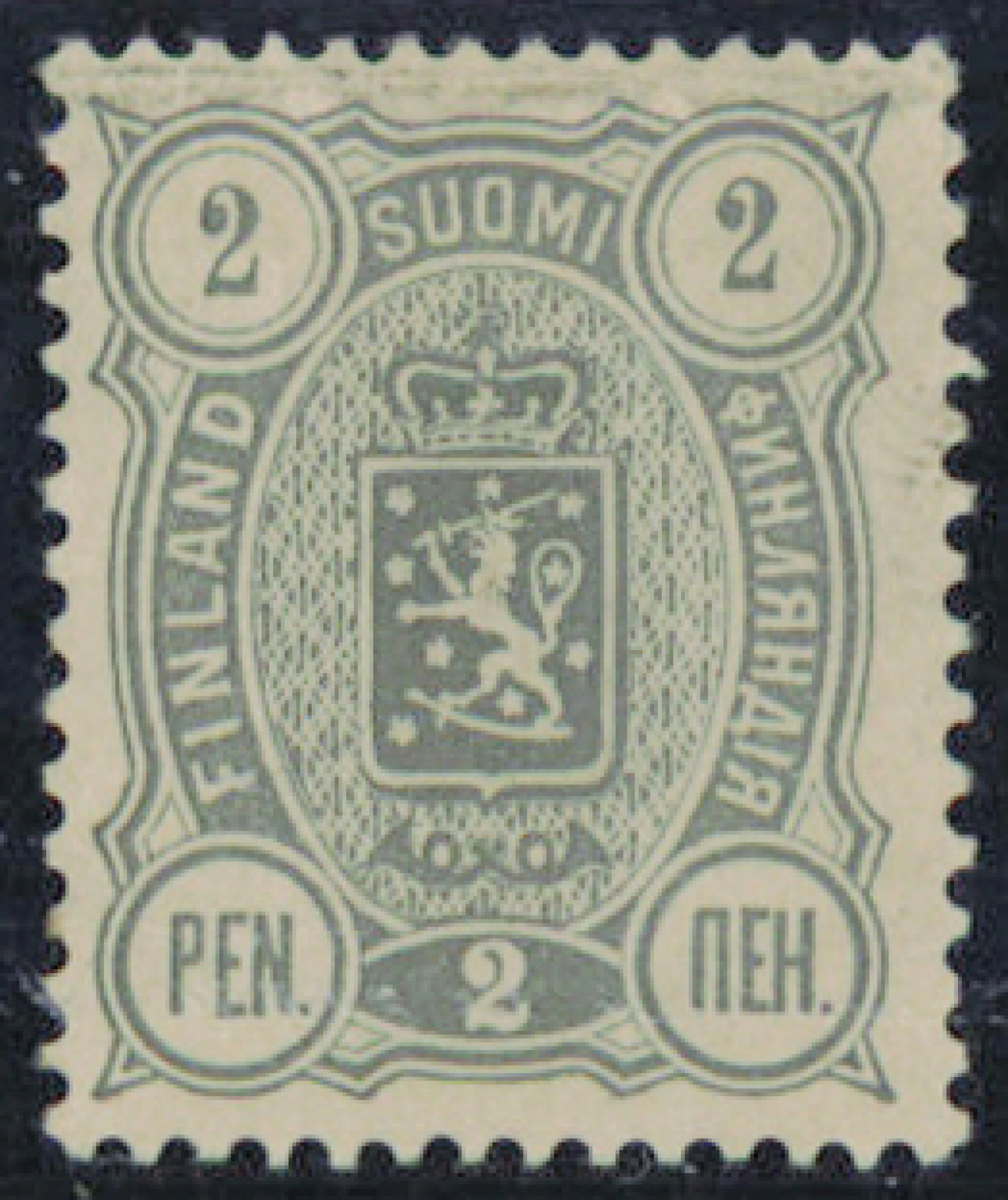 2 penni rare mint * perforation B stamp, unused without gum (*) as