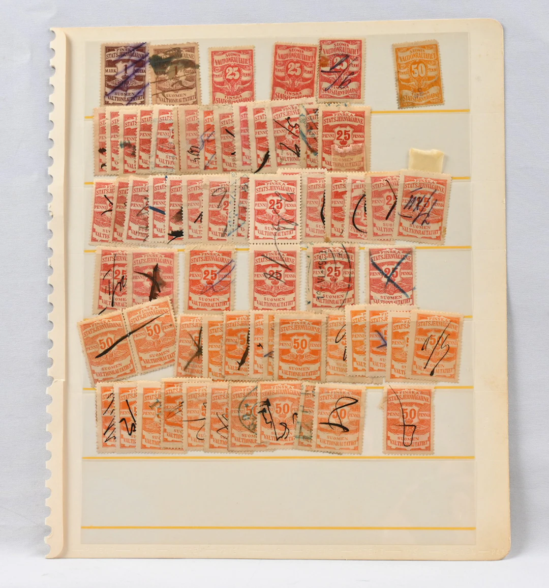 Railway stamps, selection of ca. 200 pieces, mixed quality