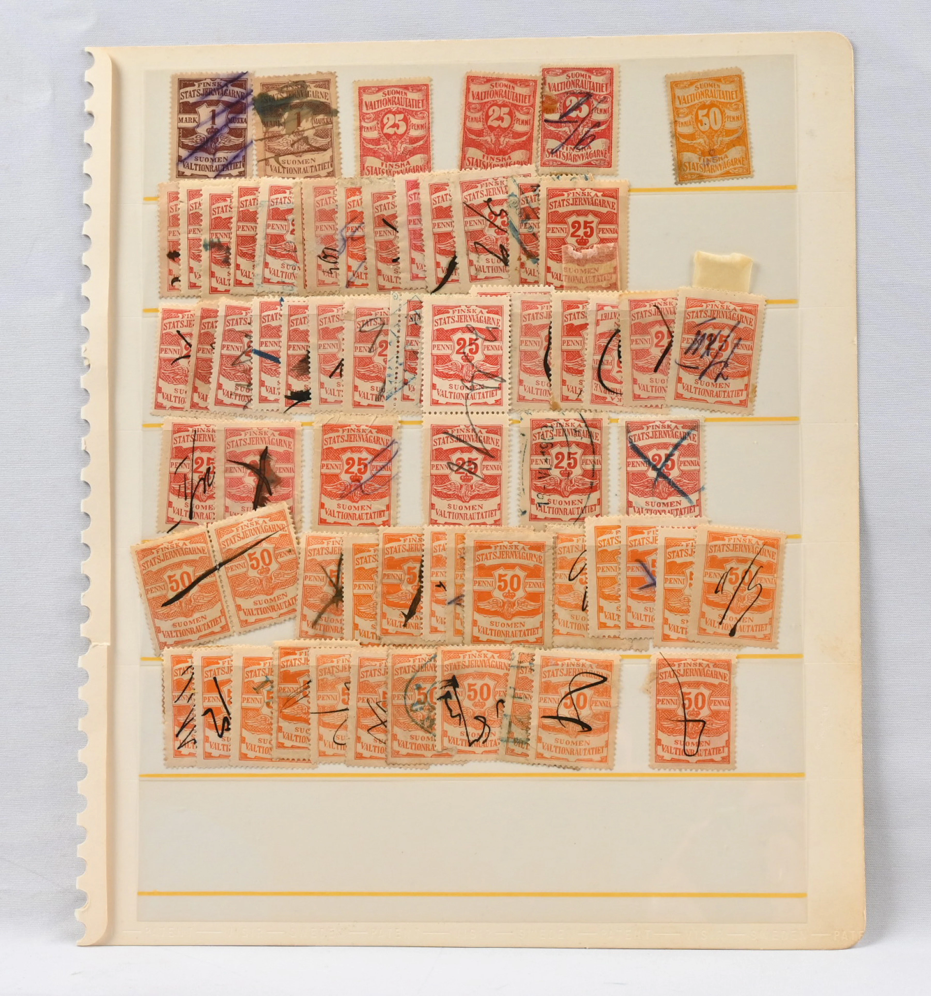 Railway stamps, selection of ca. 200 pieces, mixed quality