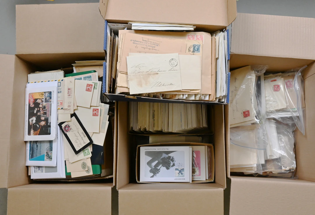 Postal items, FDCs, maximum cards, special postmark covers etc. large