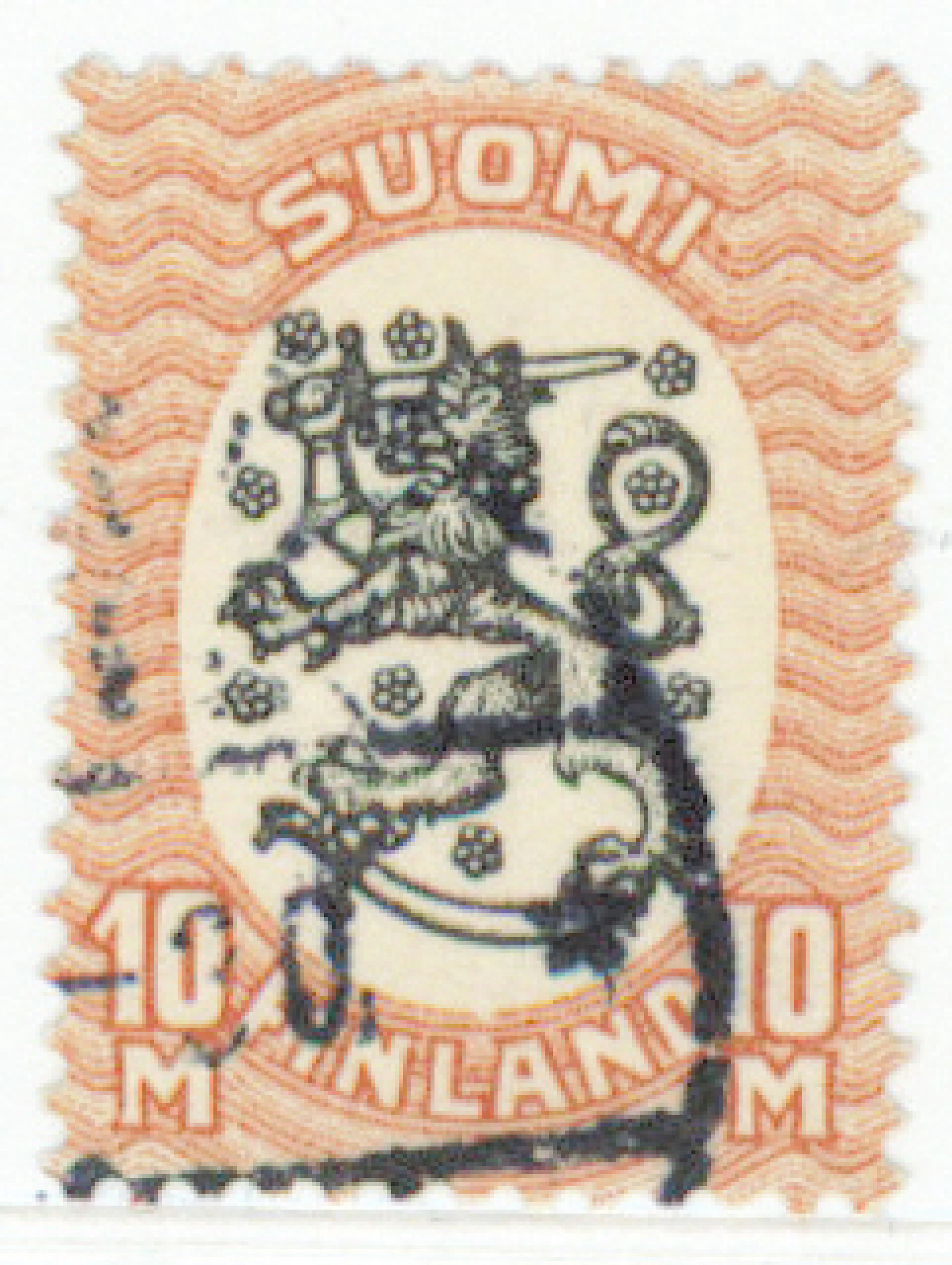 10 markka rare used, Turku cancellation. (L. 76B) Certificate: Lehtonen (2026).