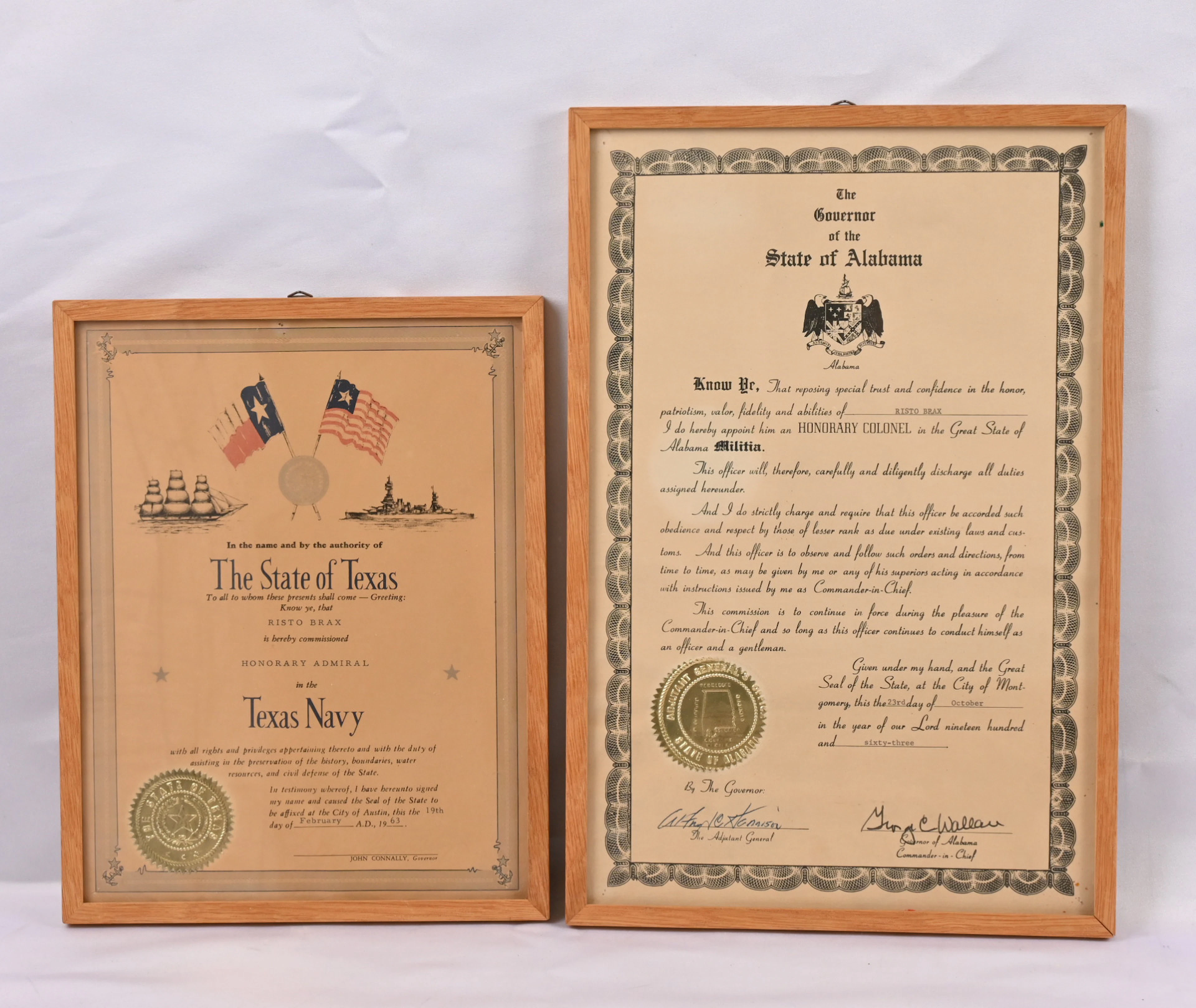 United States appointment certificates from year 1963 two pieces.
