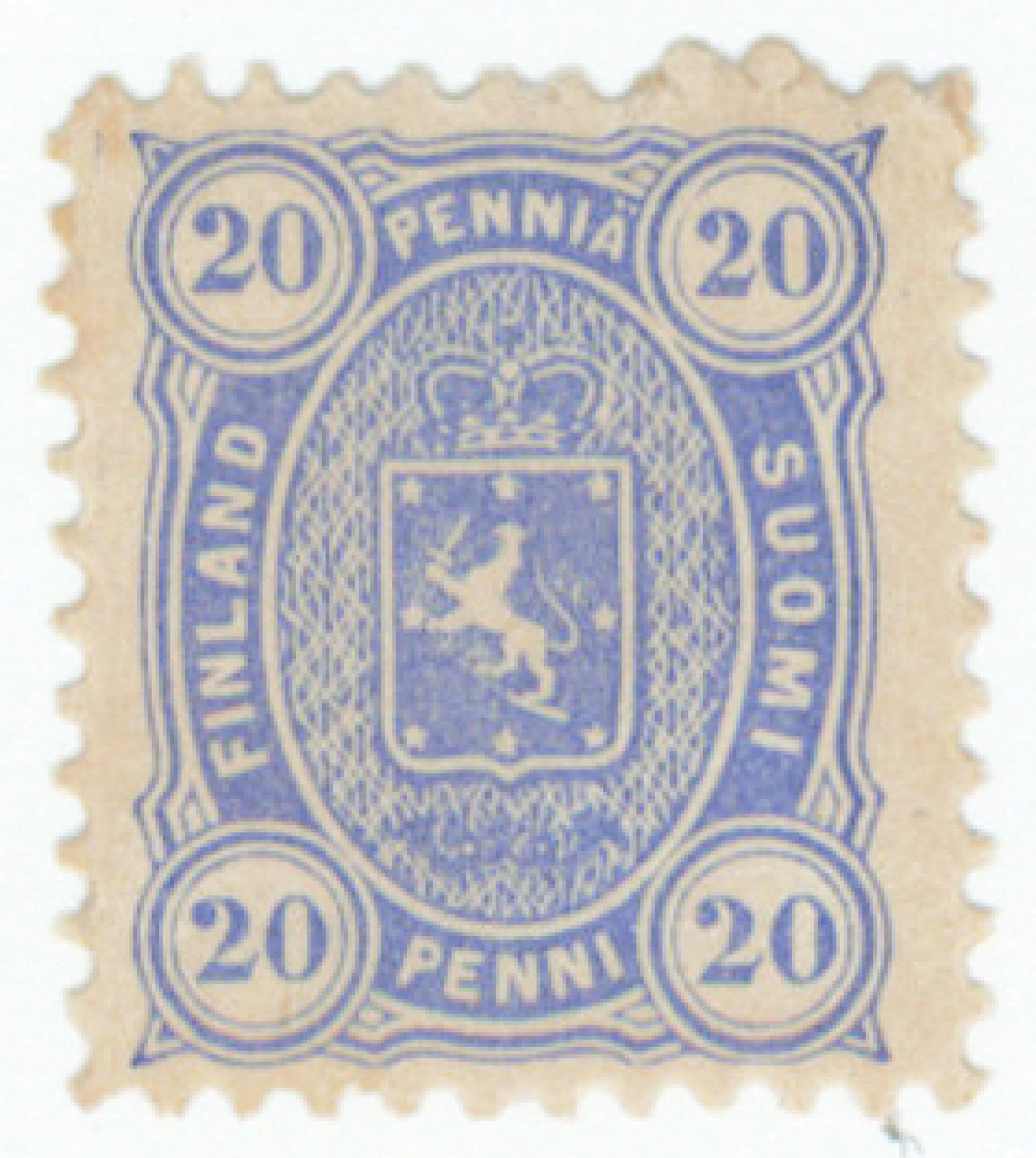 20 penni light ultramarine, mint *. (L. 15SAkkk).
