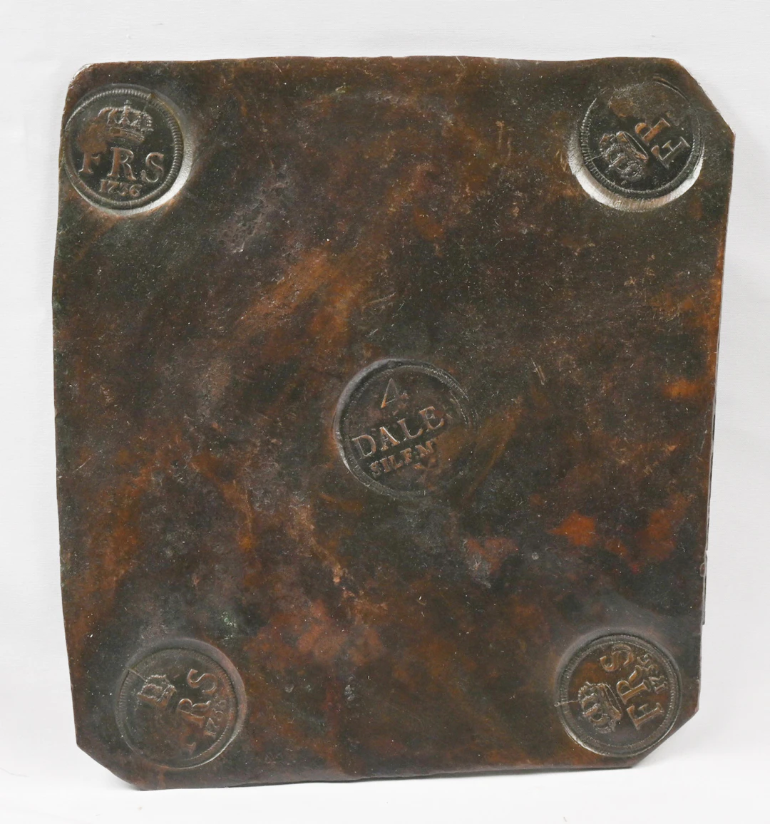 Sweden 1736 4 Daler plate money, size approximately 23 x 25 cm, weight