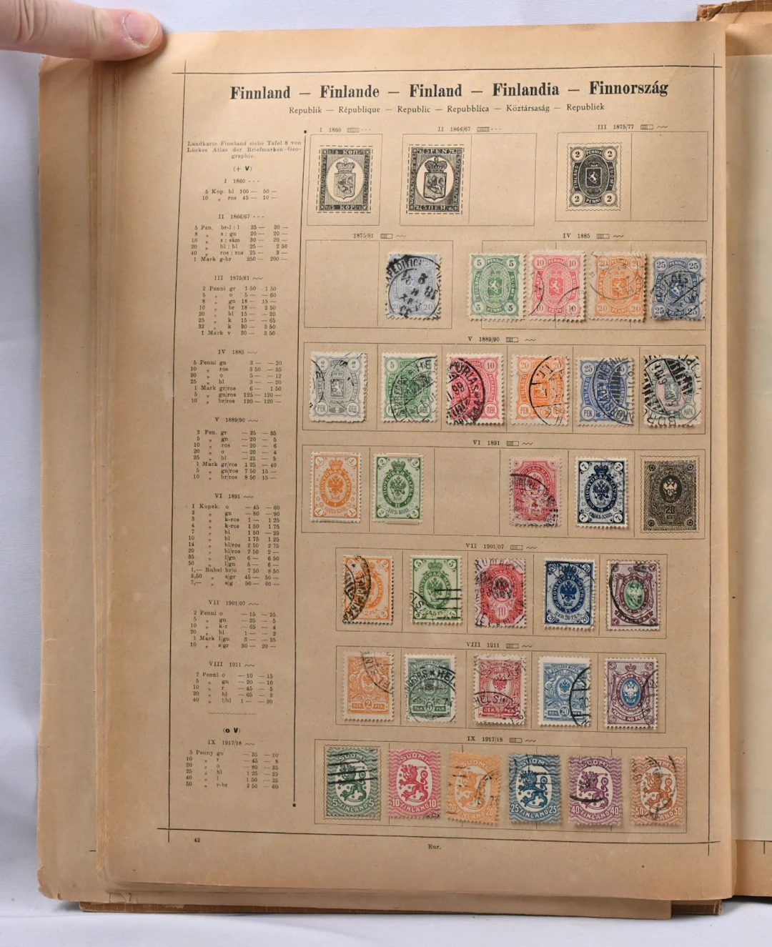 Schaubek old worldwide album with places for stamps up to ca. 1921