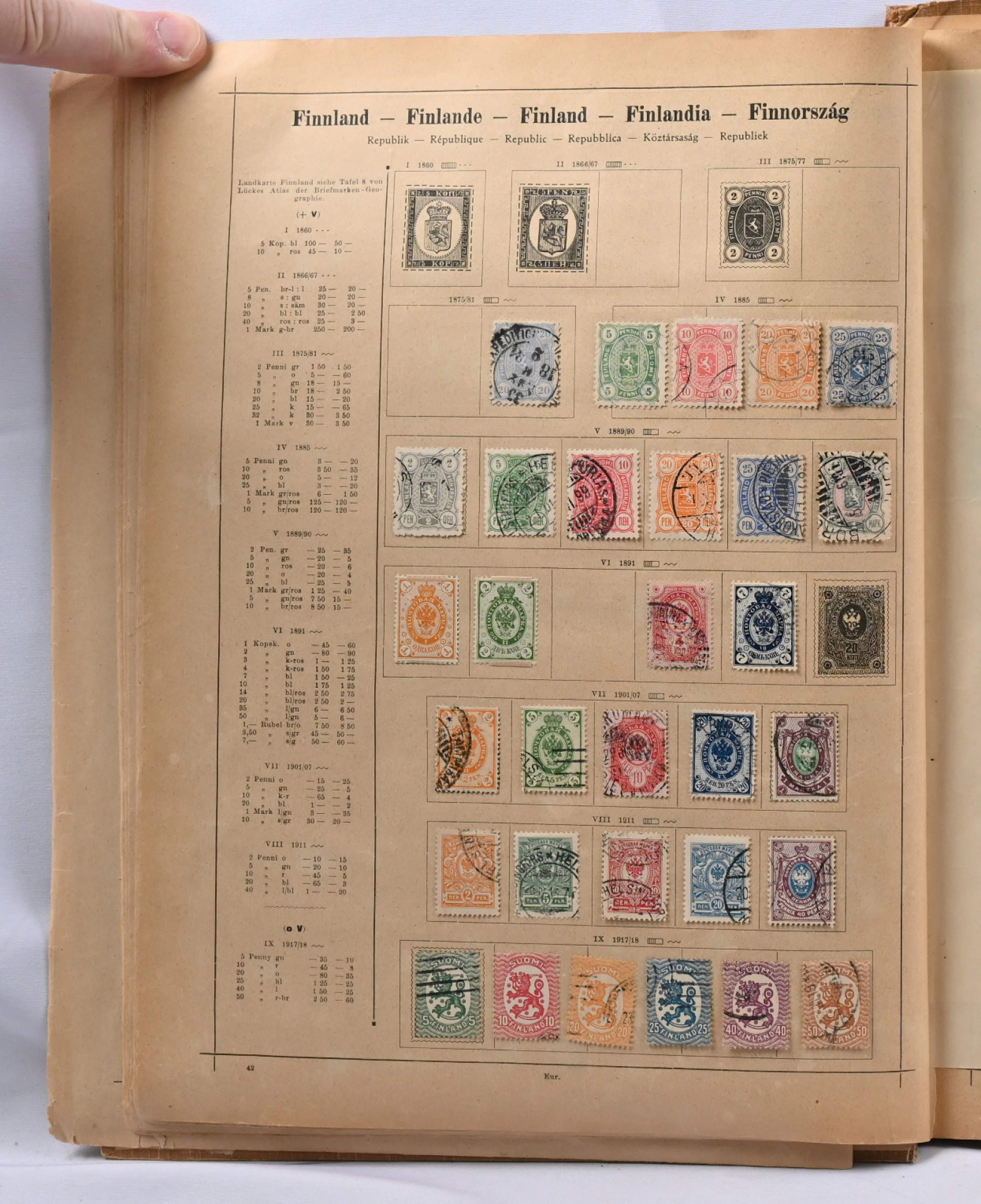 Schaubek old worldwide album with places for stamps up to ca. 1921