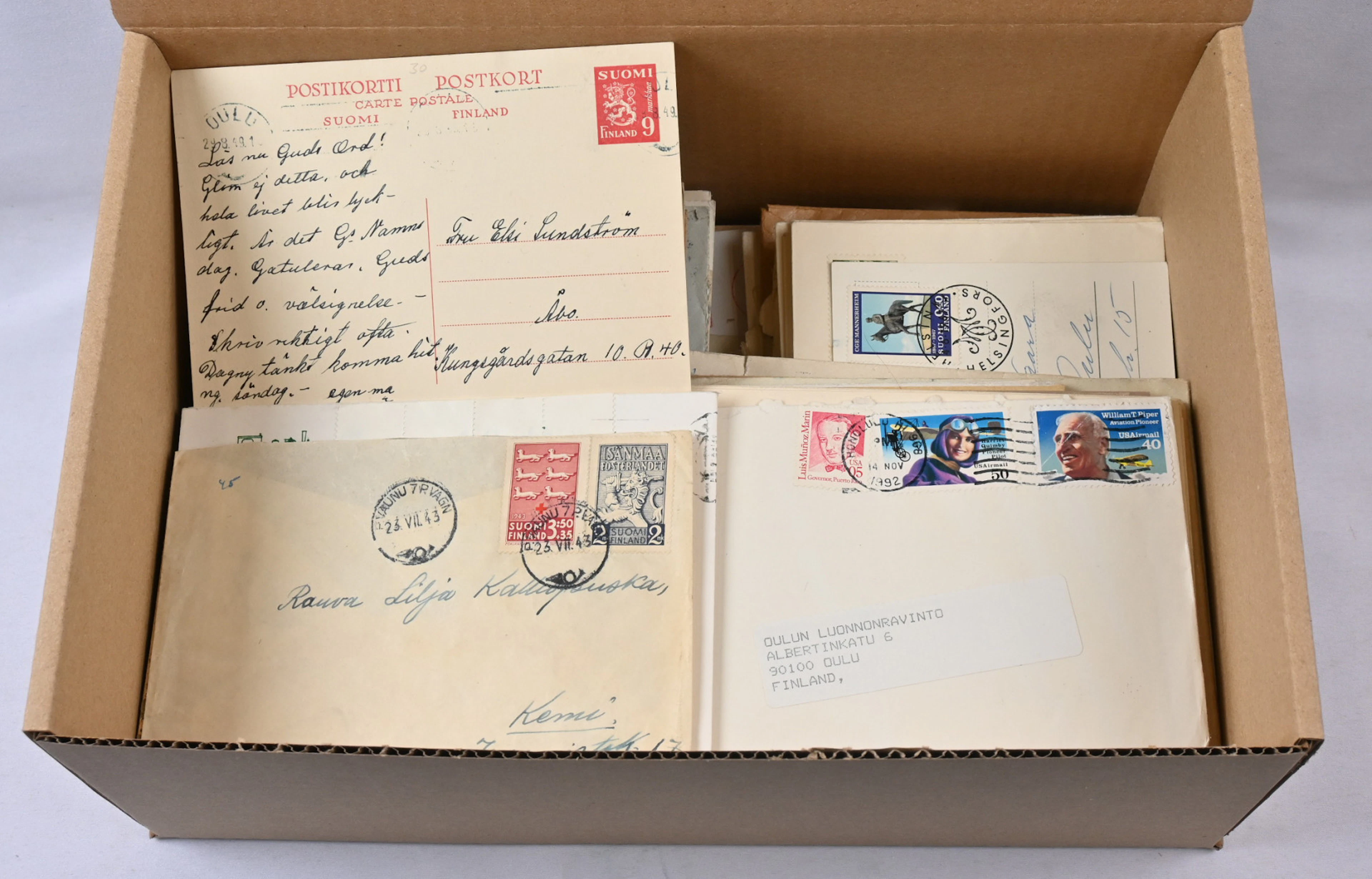 From early letters to modern selection of postal items approximately