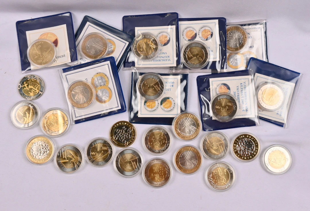 Fine selection of 5€ coins, 25 pieces
