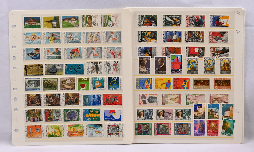 Used complete sheets over 320 different, also selection of MNH ** stamps