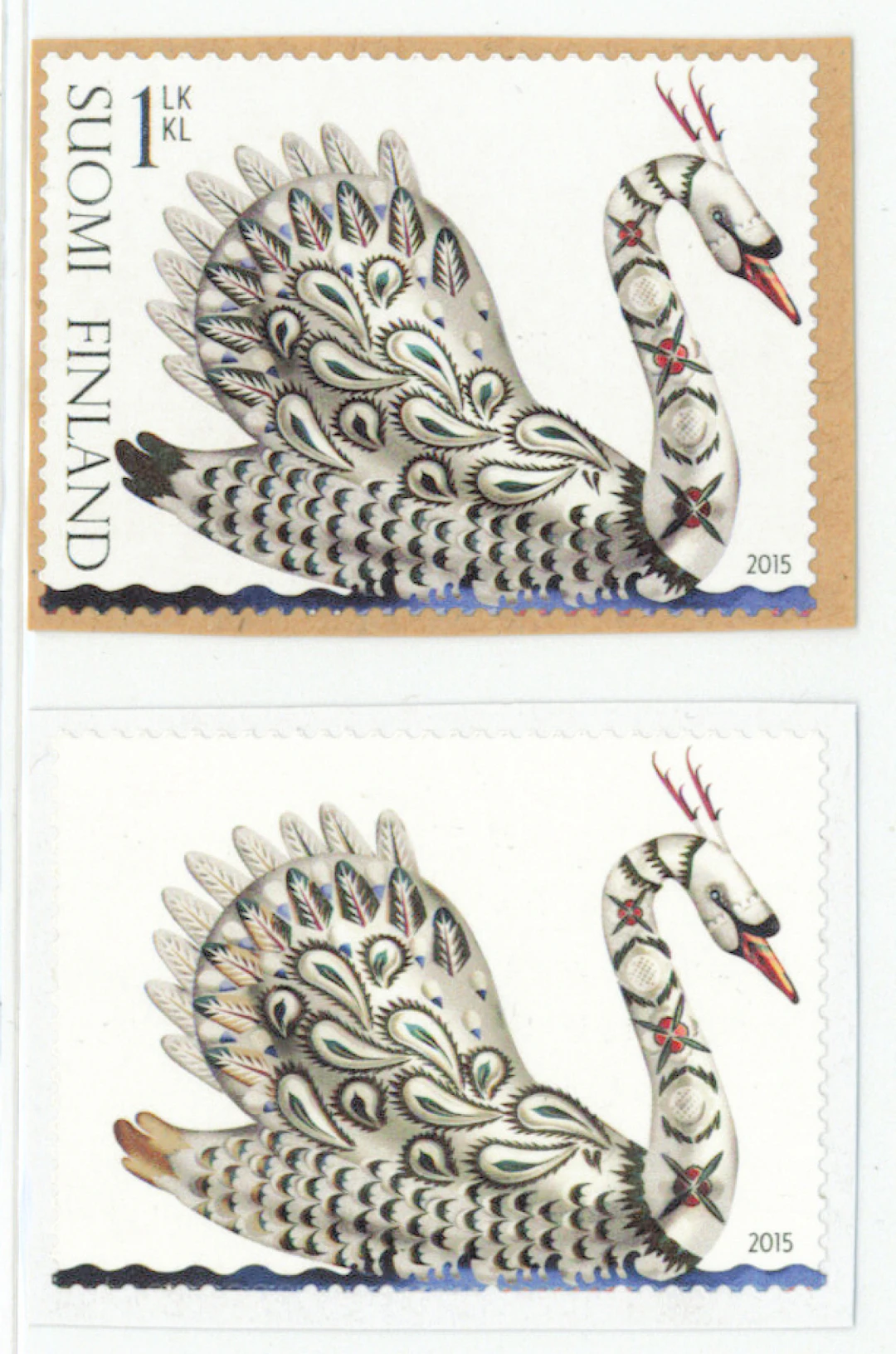 2015 gold swan (L. 2357) without value mark and without word Suomi.