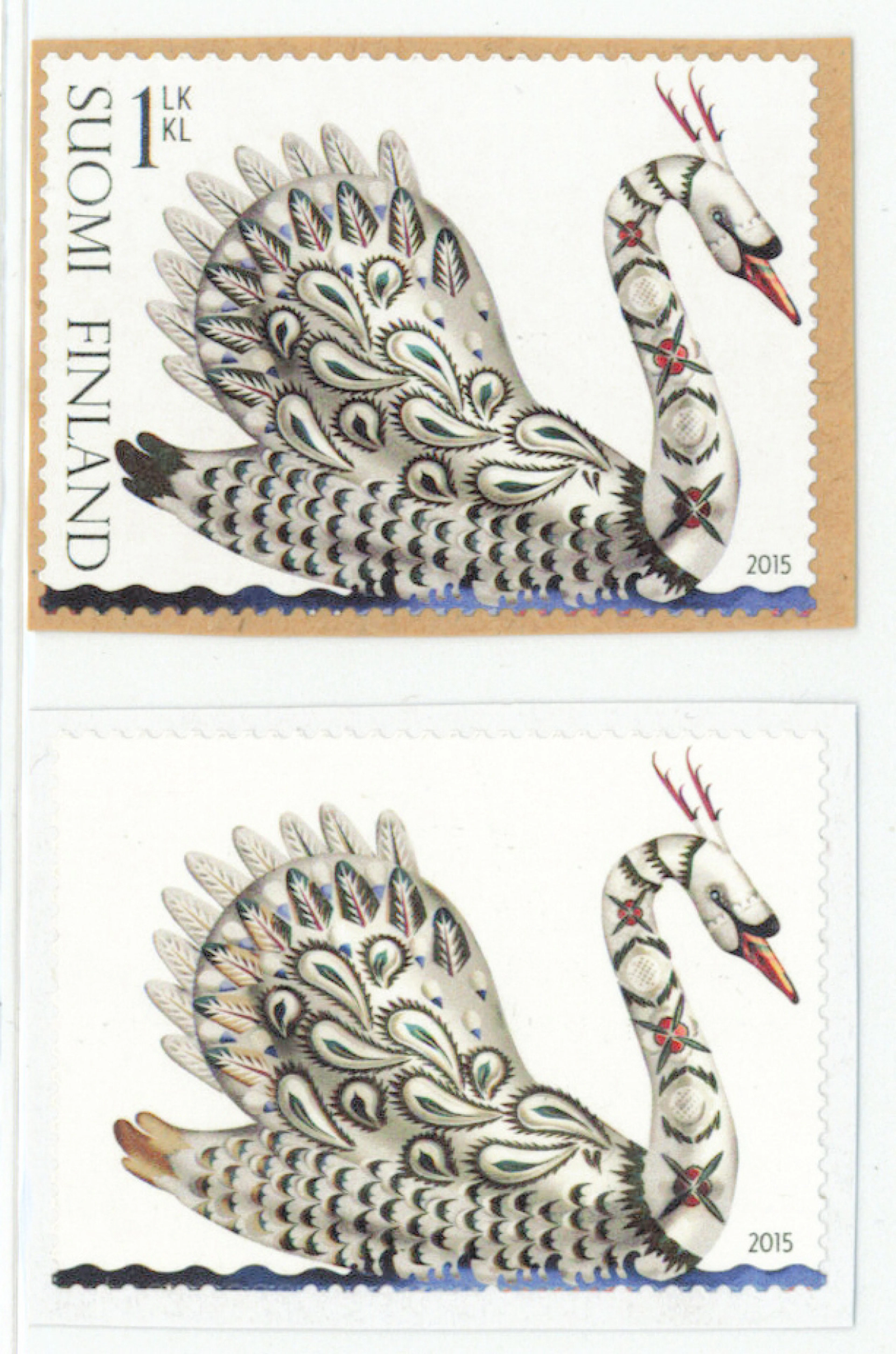 2015 gold swan (L. 2357) without value mark and without word Suomi.