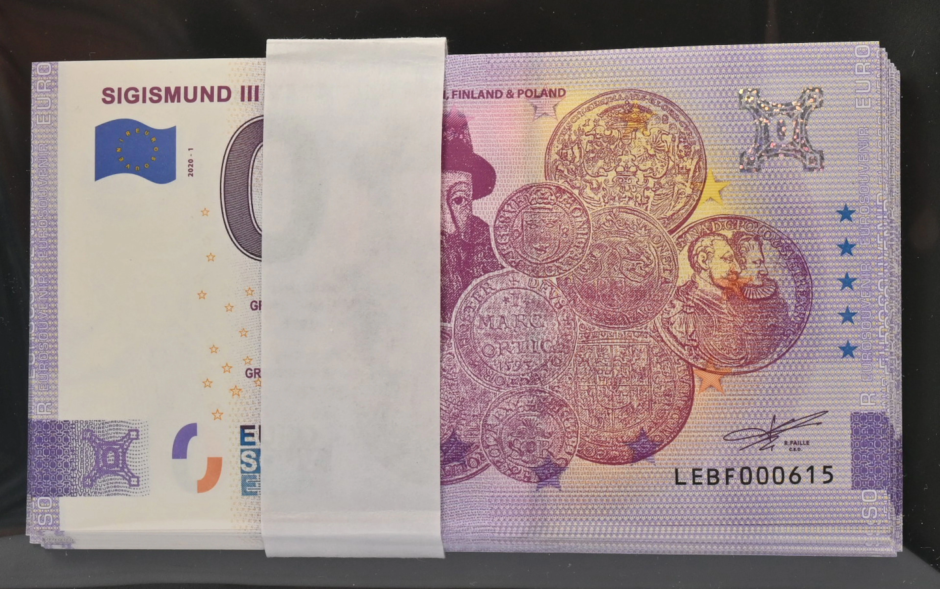 2020 0€ selection "Kings of Finland and Sweden", three different (standard