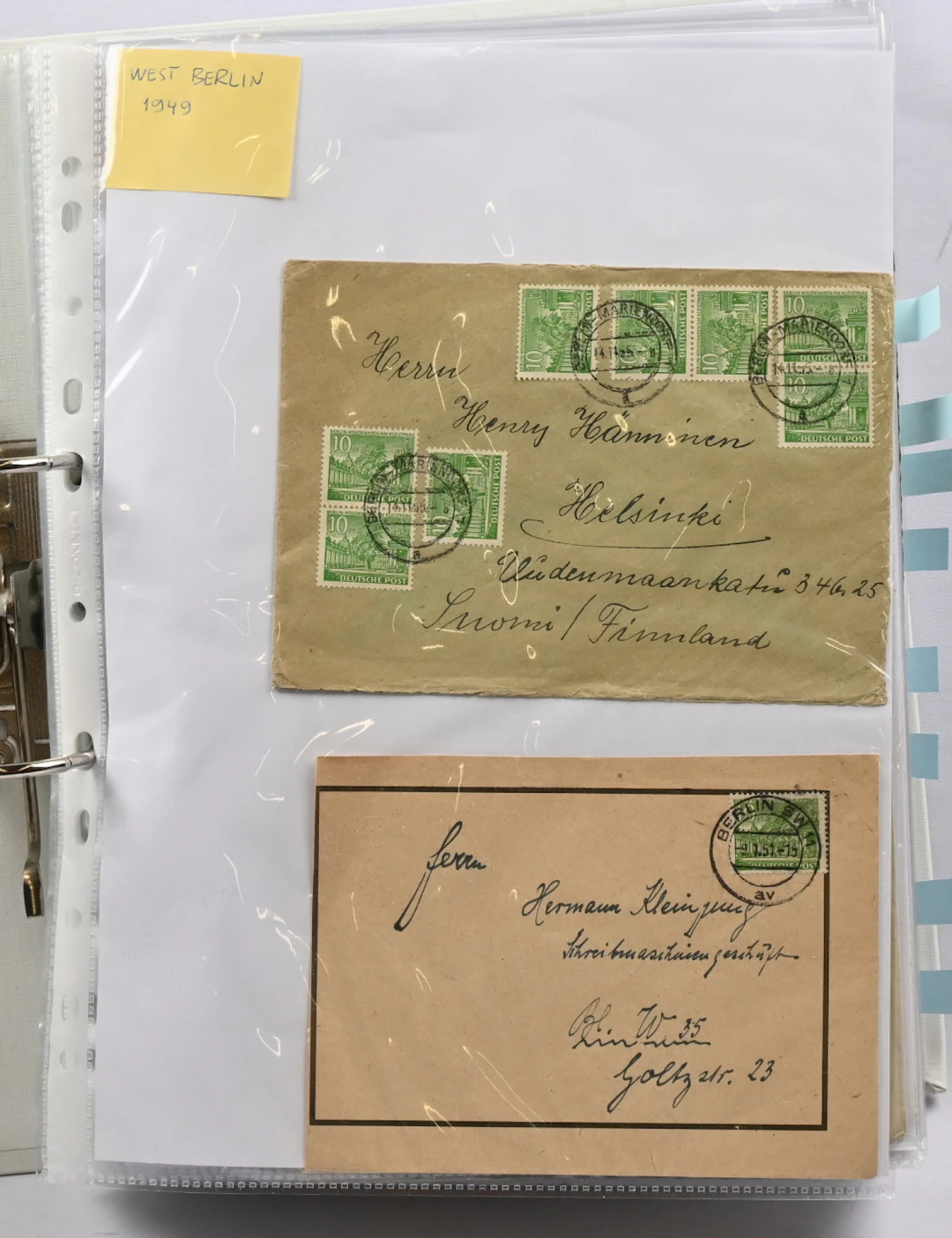 1951 onwards fine selection of postal items in two binders. Old part
