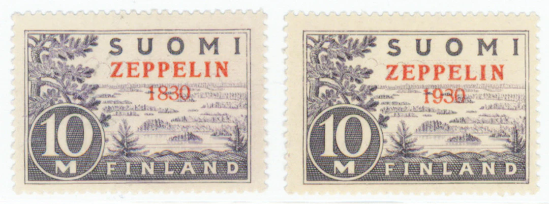 Zeppelin rare ERROR PRINT 1830, very fine mint. Issued only 500 pieces!