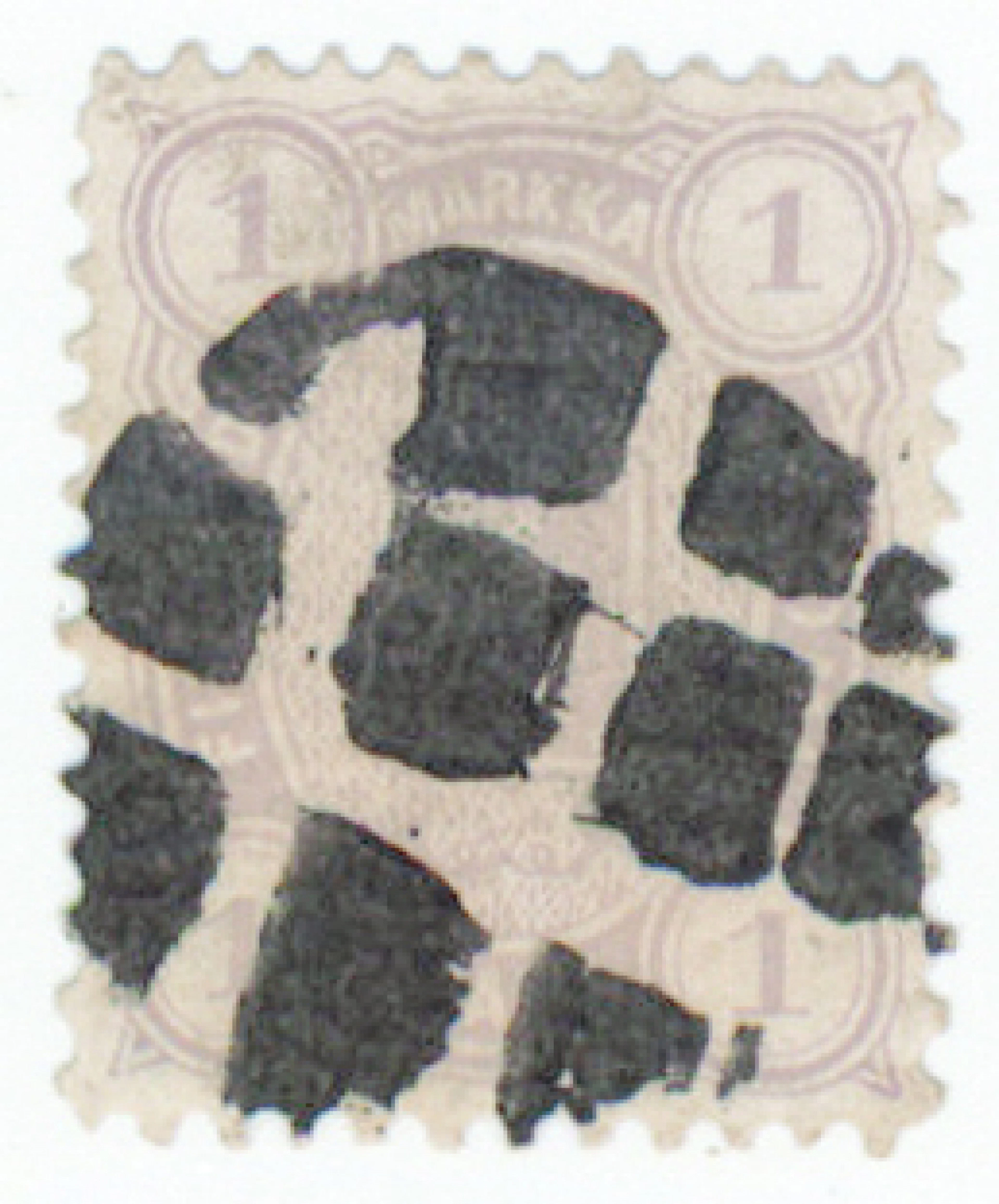 1 markka lilac with a rare figure cancellation 142 (Nystad). Signed: