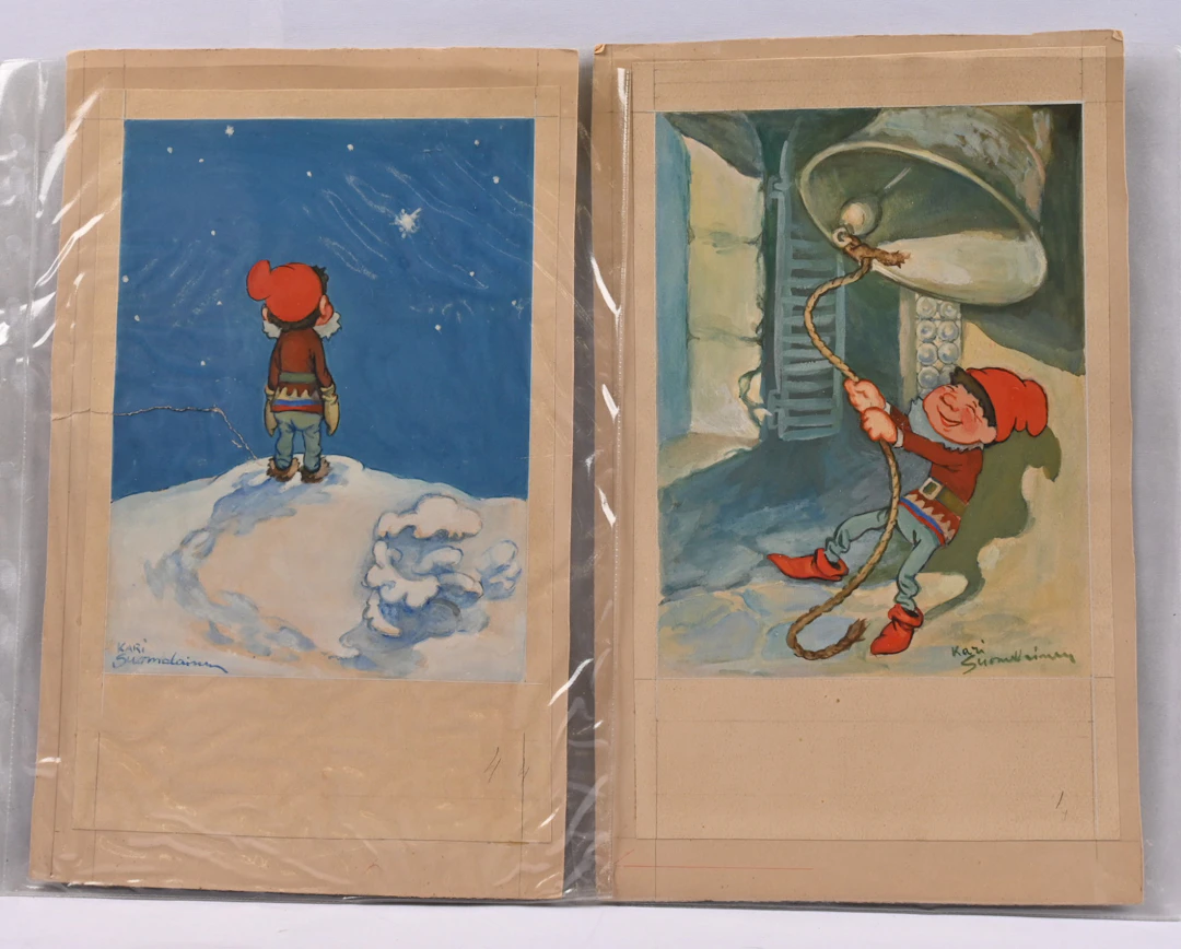 Five pieces of original drawings by Kari Suomalainen. Additionally