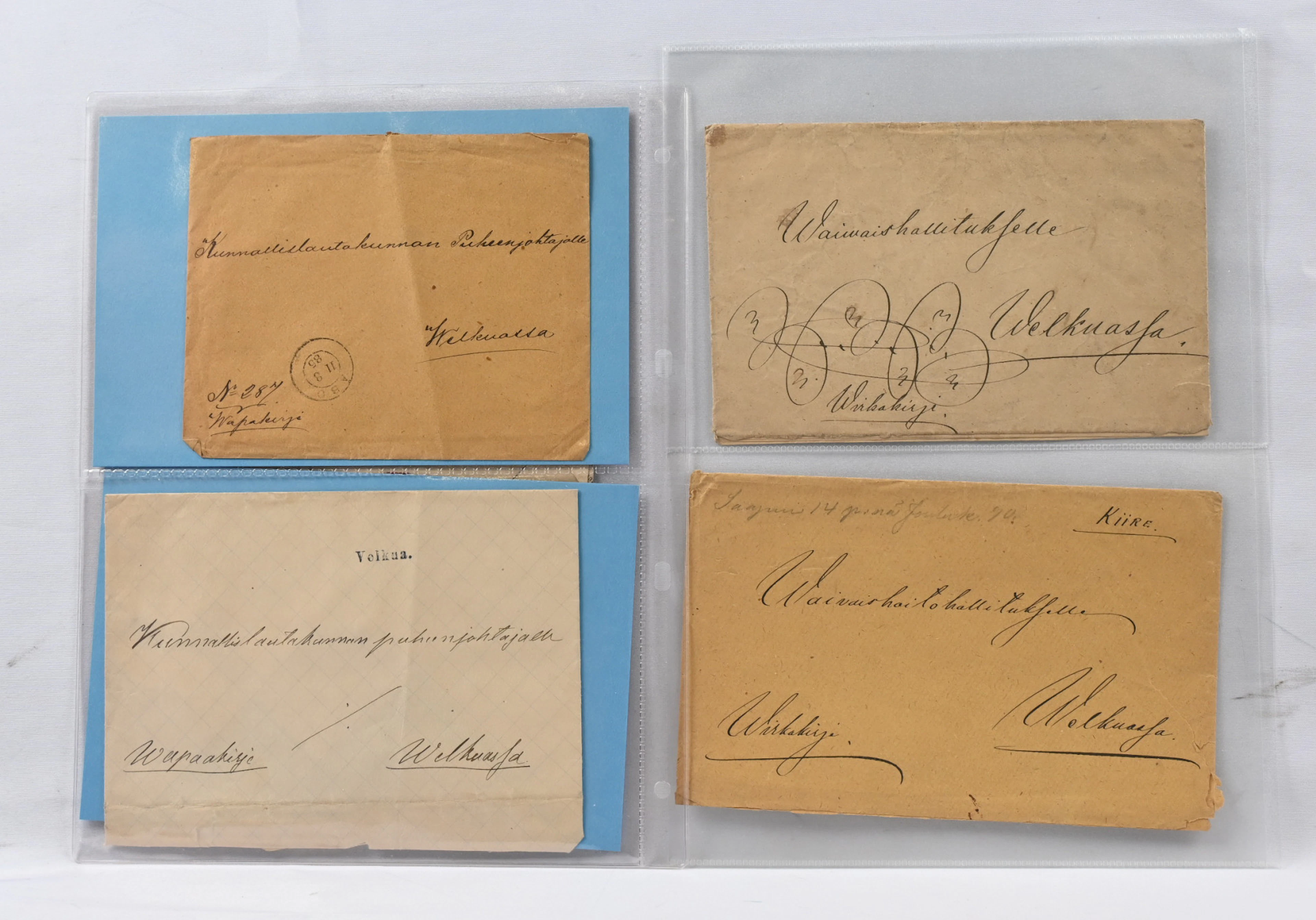 From 1870s onwards selection of old mail to Velkua with mixed condition