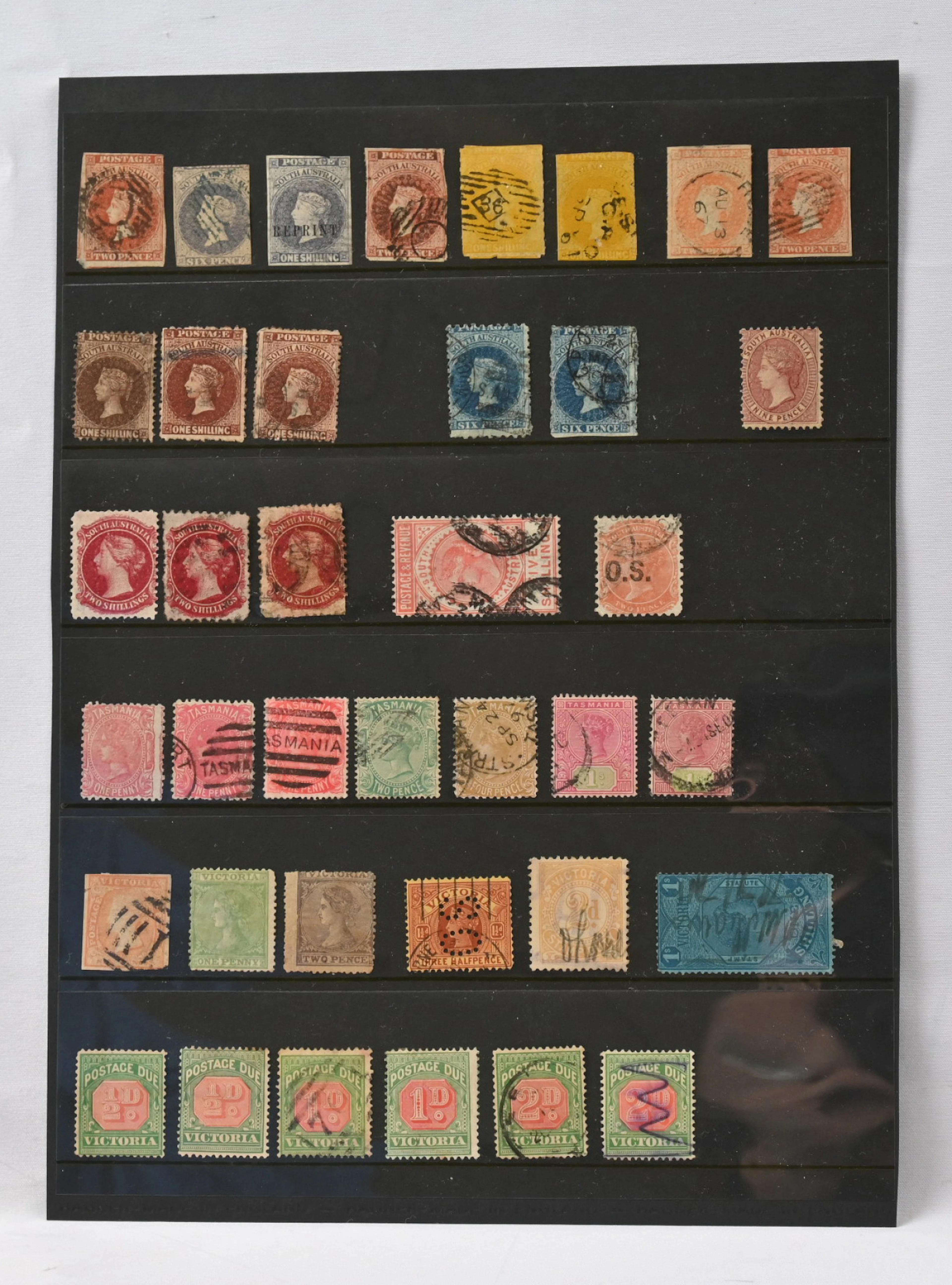Australia and Oceania, small selection of old on three stock pages.